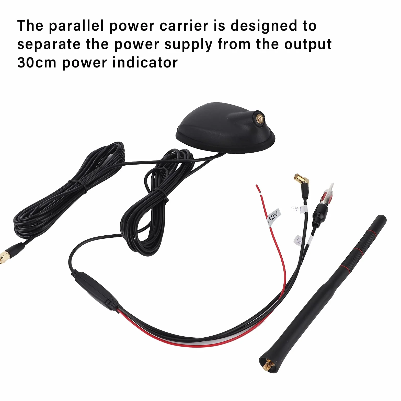 Antena Samochodowa DAB+GPS+FM Antena Samochodowa Radio Cyfrowe Kombinowana Antena Dachowa FM/AM ze Wzmacniaczem Wzmacniacz Sygnału Adapter SMB DIN z Przedłużaczem 5m do Radia