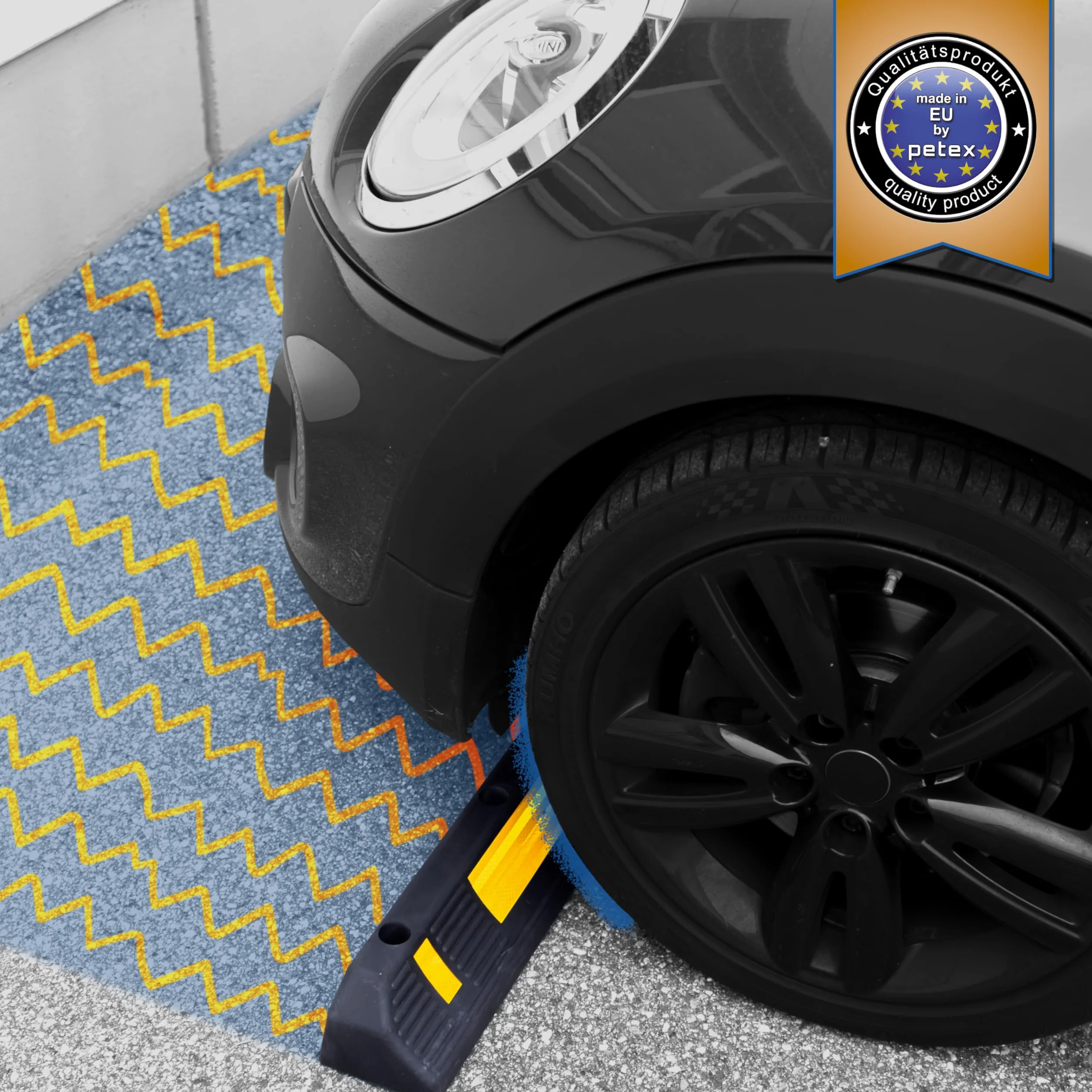 Petex 49010004 stoper garażowy z paskami odblaskowymi zgodny z ECE R 104