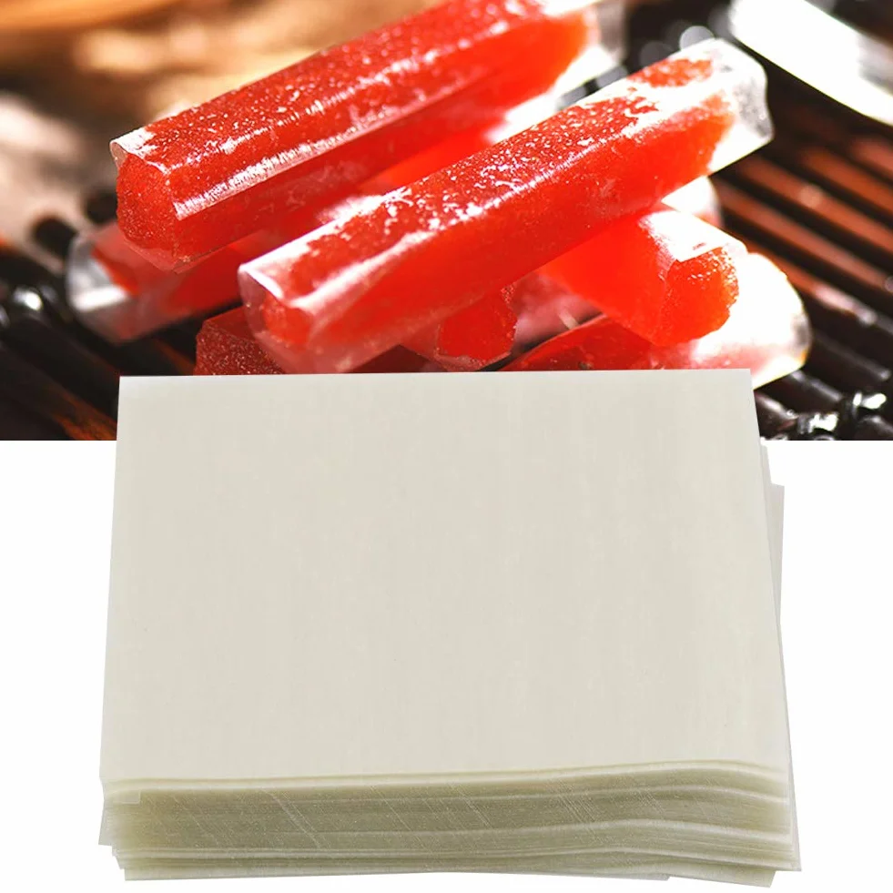 Jadalny Papier Ryżowy, 500 Sztuk Jadalny Papier Waflowy Kwadratowy Arkusz do Pakowania Ciasta Nugatowego, 3x3,5 Cala