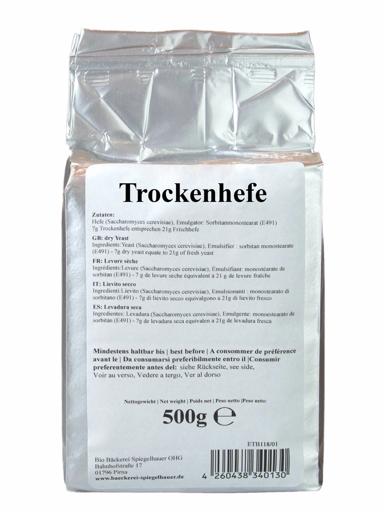 Bäckerei Spiegelhauer Suche drożdże Dry yeast 500 g baker quality