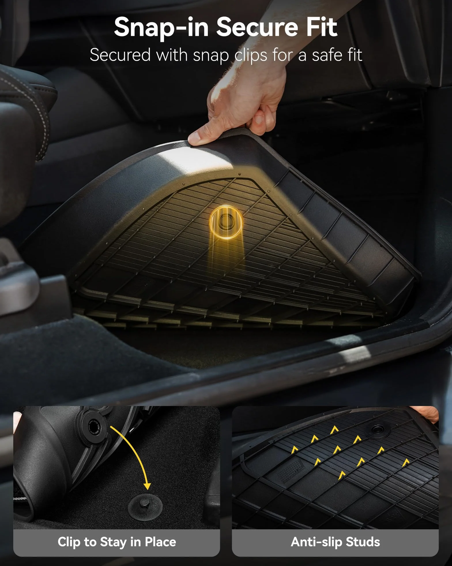 3W Dywaniki Samochodowe dla AUDI Q7 4M 2016-2025/Q8 2019-2025, Dywany z TPE Samochodu Antypoślizgowe i Wodoodporne, Dywaniki Podłogowe dla AUDI Premium