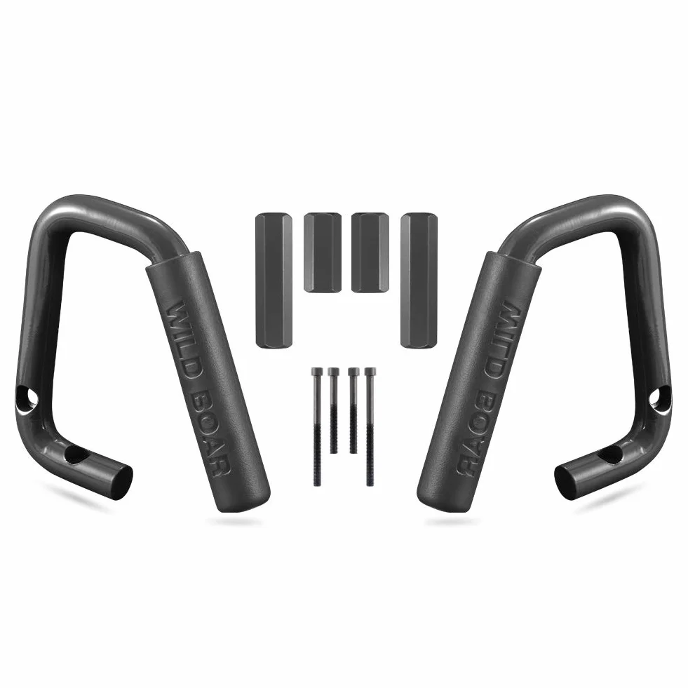 Przedni Uchwyt KATUR do Jeep Wrangler JK 2007-2017 2/4 Drzwi, Stal Czarny, 2 sztuk