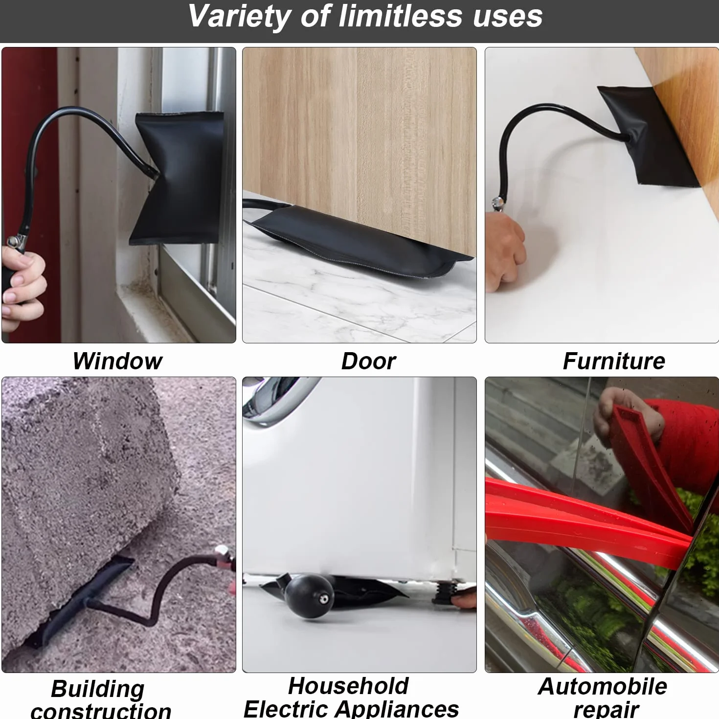 4 sztuki poduszek montażowych Air Pump Wedge poduszka powietrzna montaż poduszka rozprężna poduszka montażowa napinacz pneumatyczny (Kwadratowe+Prostokątne)