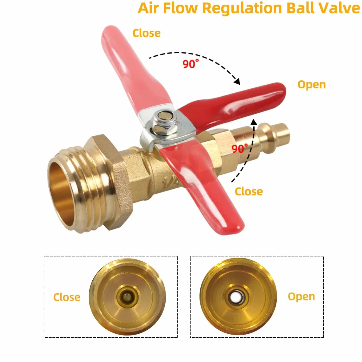 Winterize Blowout Adapter z 1/4 '' męskim szybkim połączeniem i 3/4'' męskim gwintem GHT RV Blowout połączonym z zaworem