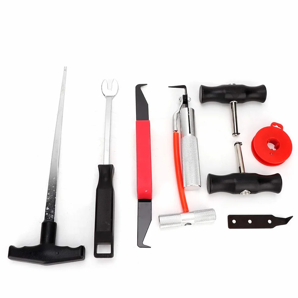 Profesjonalny zestaw do usuwania przedniej szyby Wysokiej jakości Auto Glass Remover Set z zestawem T -Kształt Non poślizg aluminiowy uchwyt Stalowa piła do uniwersalnego