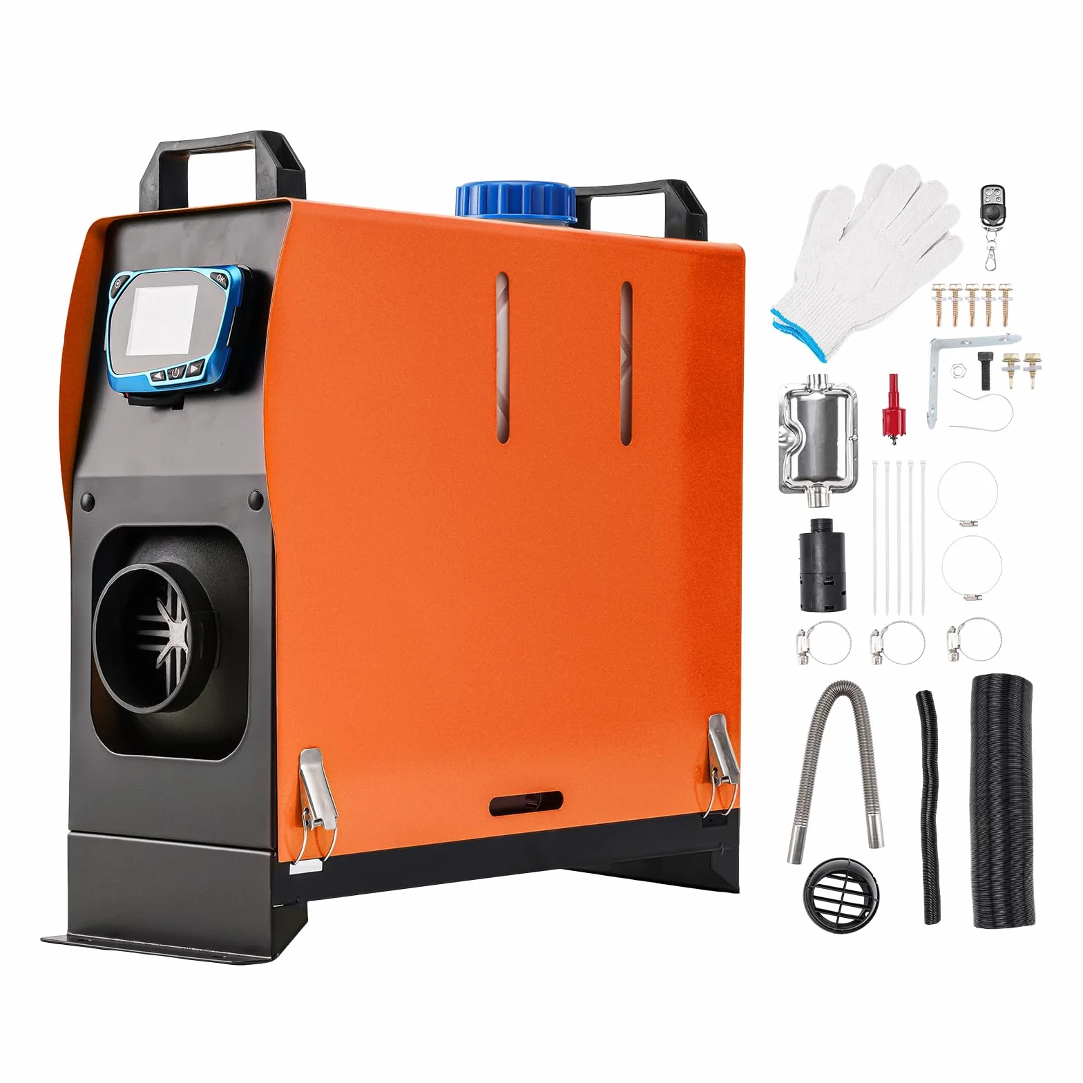 12V 5KW Air Diesel Heater, zestaw ogrzewania postojowego z tłumikiem LCD Remote Control, Night Integrated Diesel Heating Cichy do samochodów, przyczep kempingowych, ciężarówek, łodzi, autobusów, kam