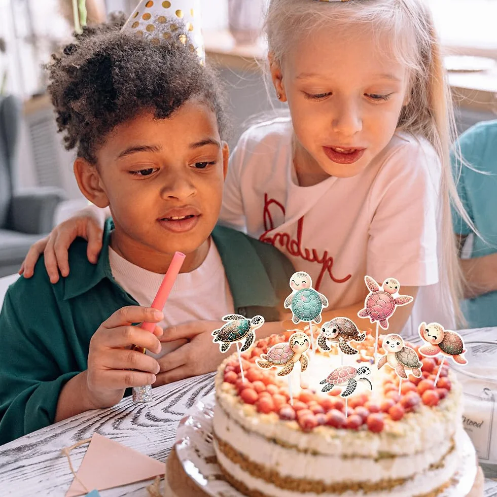 Dekoracja tortowa żółw morski – 20 sztuk na urodziny baby shower