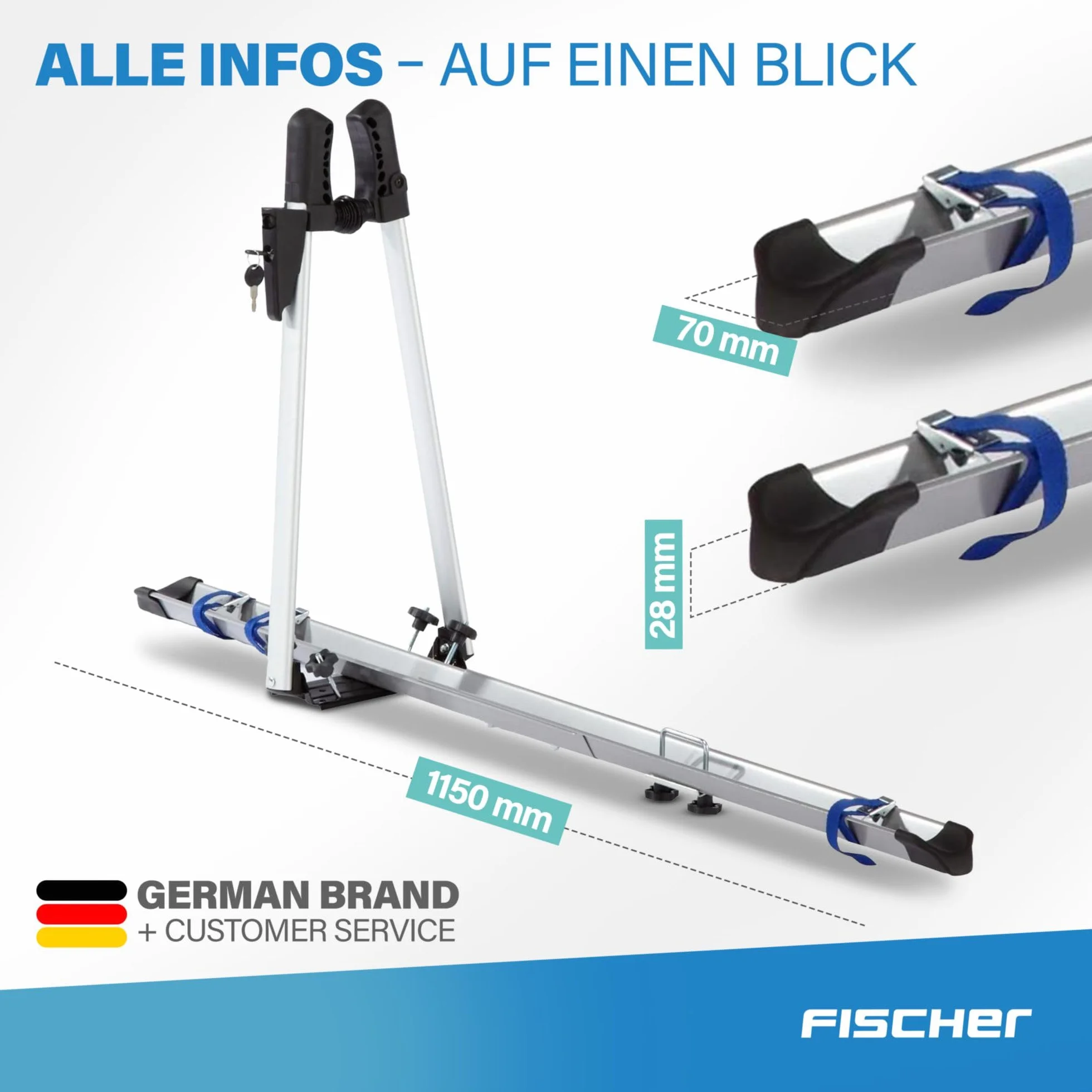 Fischer 18093 Bagażnik, Szary, 76 x 27 x 7 cm; 2.79 kg