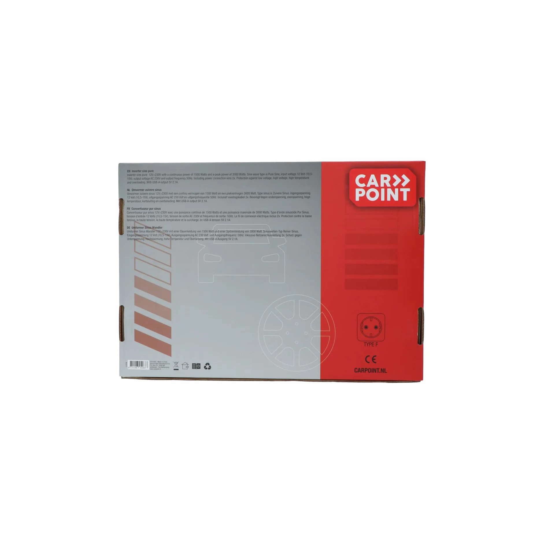 Carpoint Pure Sine przetwornica 12V>230V 1500W