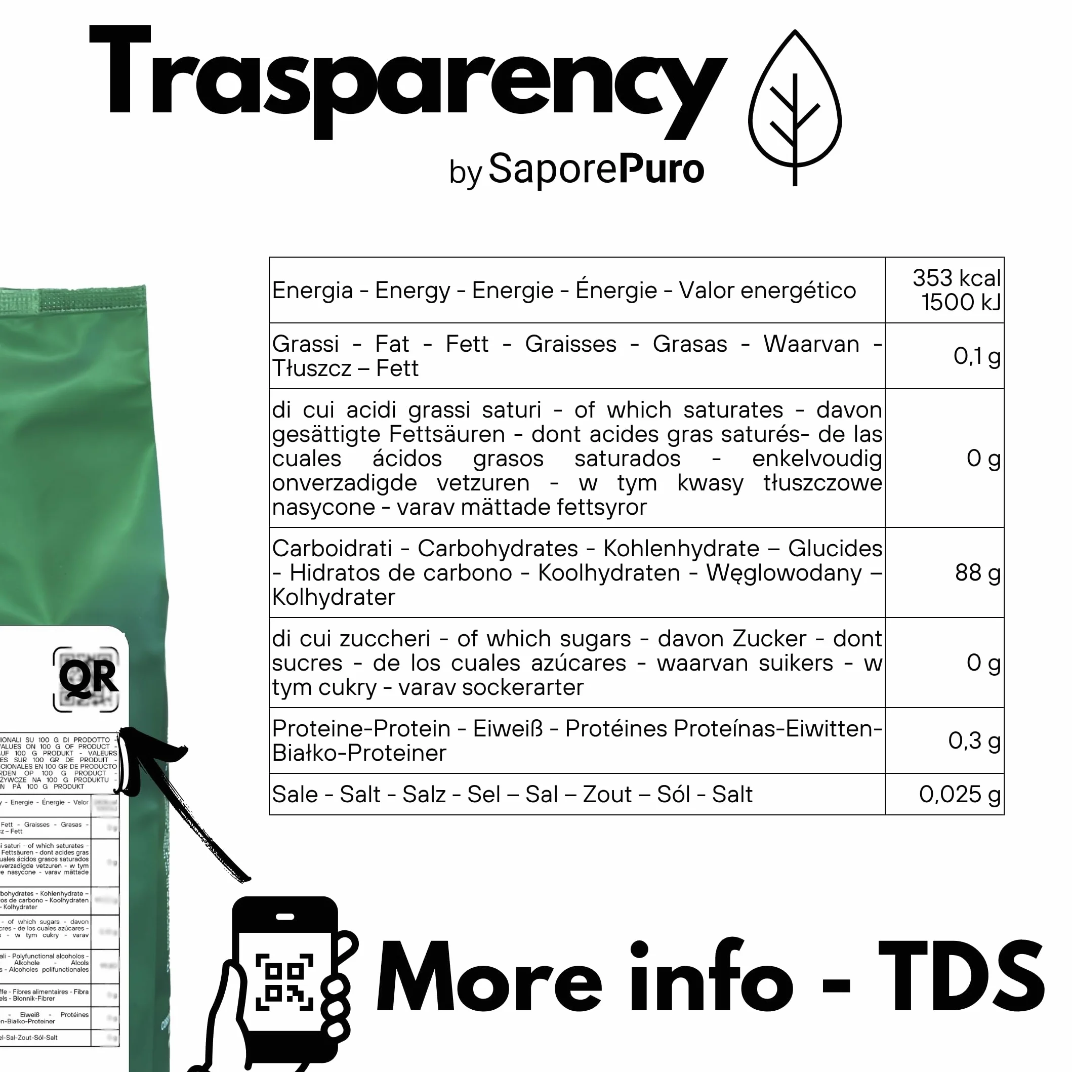 SaporePuro Naturalna Skrobia Kukurydziana 500 g – Naturalny Zagęstnik do Deserów, Kremów i Sosów – Bezglutenowy i Wegański