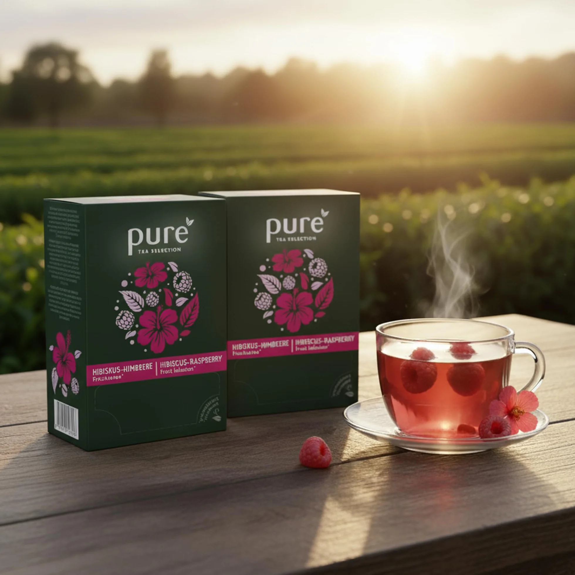Pure Tea Selection hibiskus malinowy, herbata owocowa, 25 torebek herbaty ze skrobi kukurydzianej, tkanych i kompostowanych przemysłowo, 25 x 3 g