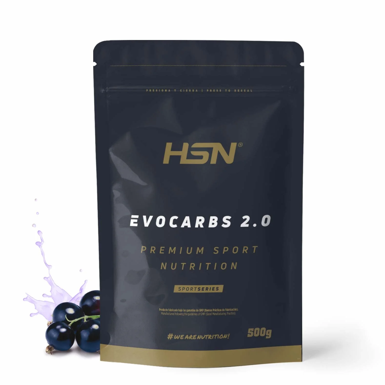 HSN Węglowodany (Maltodekstryna fruktoza) i sole mineralne Evocarbs 2.0 | Czarna porzeczka 500g | Izotoniczny napój w proszku z elektrolitami | Nie zawiera dozownika | Wegańskie, Bezglutenowe