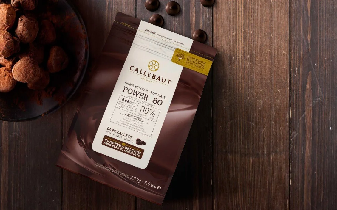 Callebaut Power 80 (moc 80%) – najdelikatniejsza belgijska koperta z ciemnej czekolady – delikatna gorzka czekolada – Finest Belgian Dark Chocolate (Callets) 2,5 kg