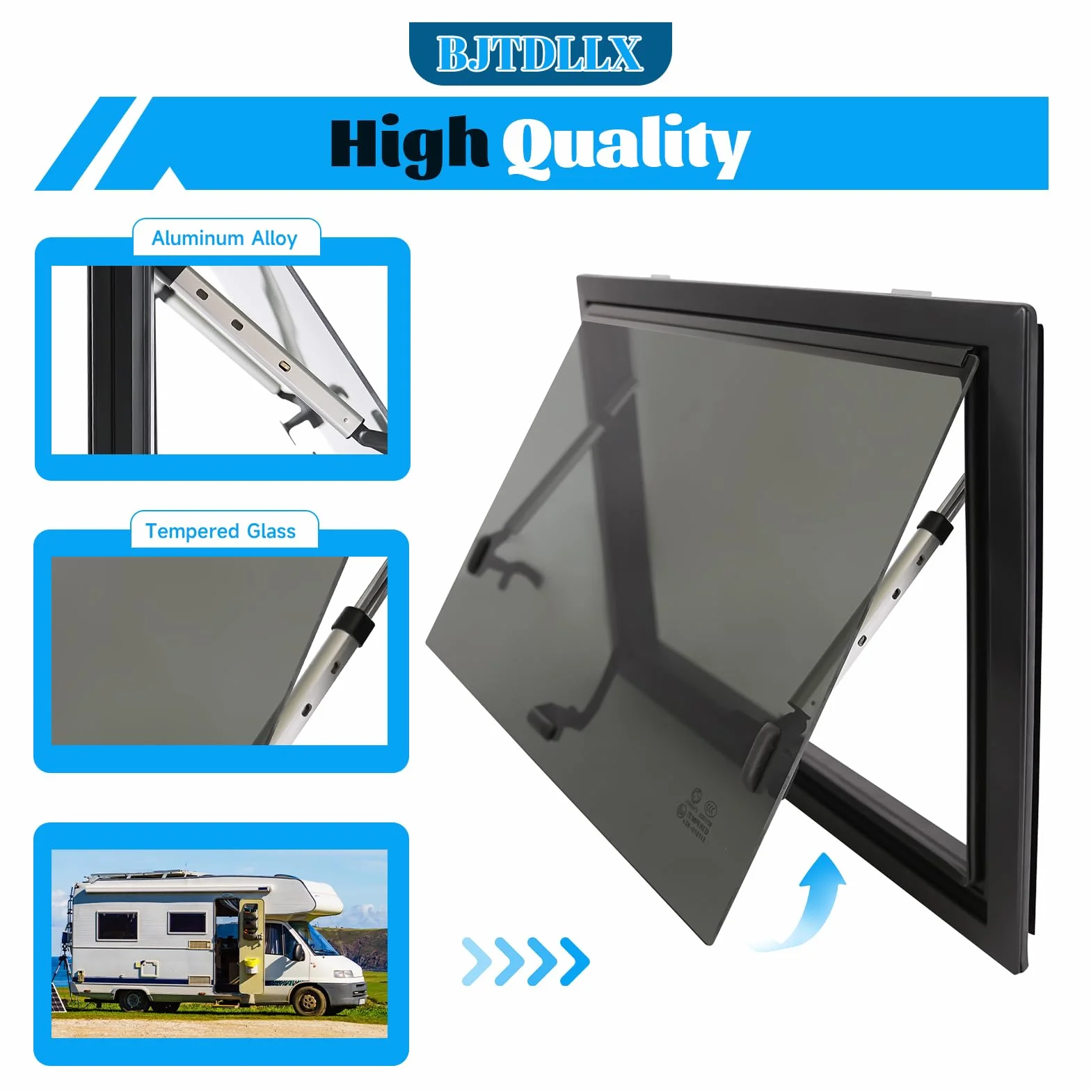 Okno wystawowe do kampera 600 x 450 mm, przesuwne