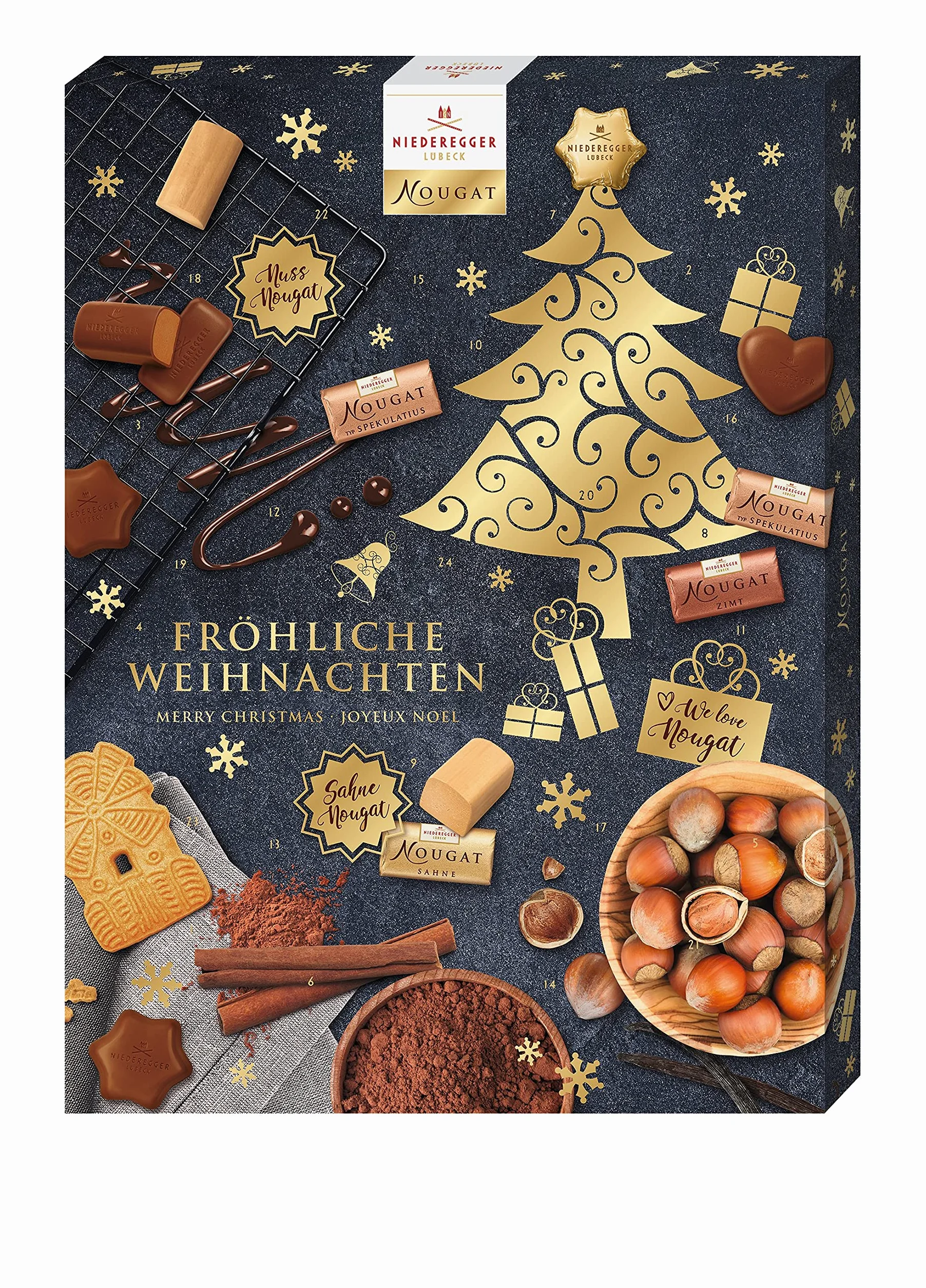 Niederegger Kalendarz adwentowy Nougat, 3 sztuki (3 x 500 g)