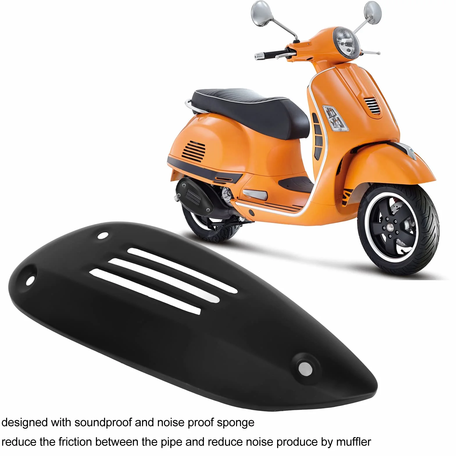Osłona rury wydechowej dla GTS 125 250 300 GTV Osłona rury wydechowej motocykla osłona rury wydechowej ze stali nierdzewnej osłona obudowy wymiana (czarny)