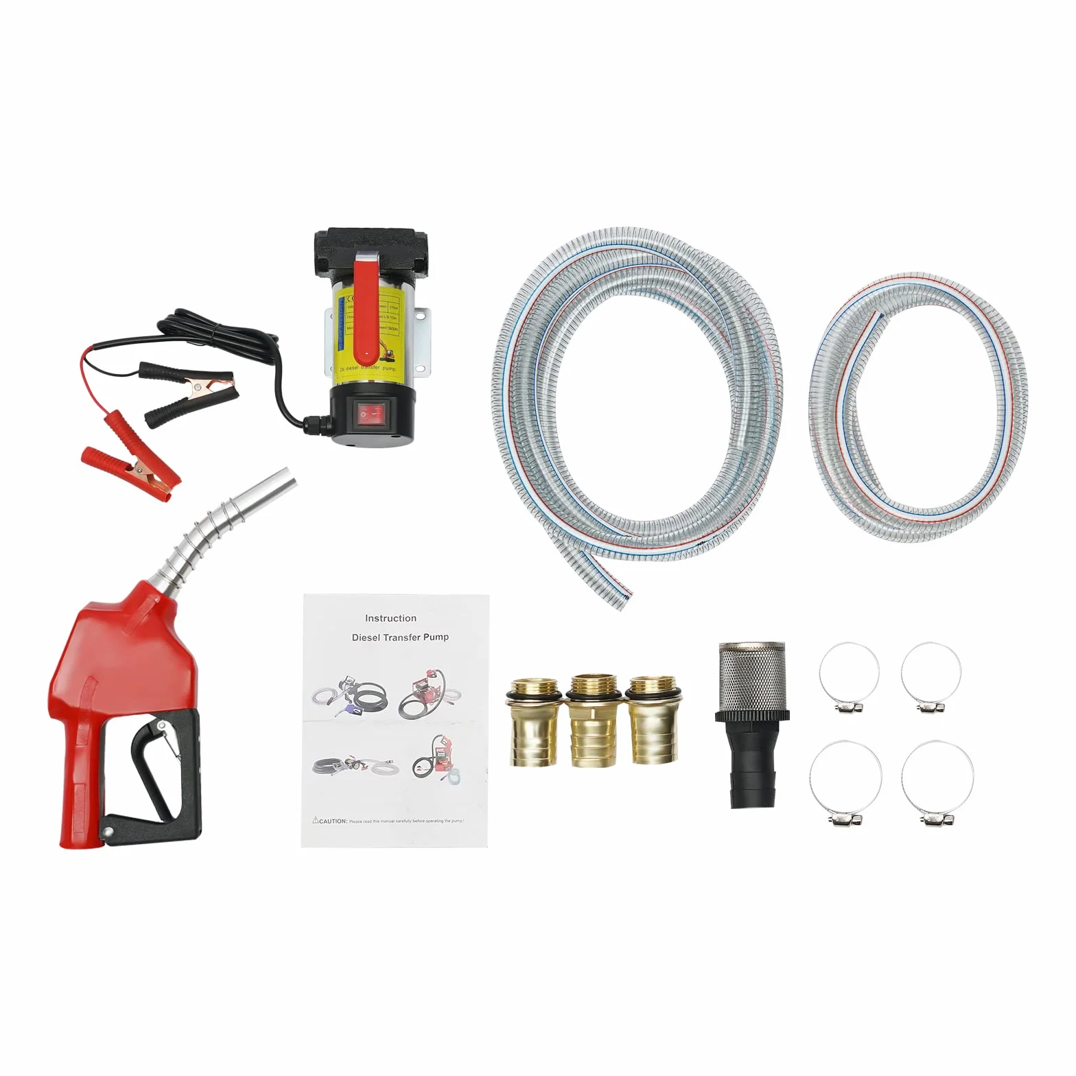 Promote pompa olejowa, samozasysająca, stacja benzynowa 45/50/60 l/min, 12 V 230 V, automatyczny pistolet samozasysający, pompa olejowa (12 V, 50 l/min, 175 W)