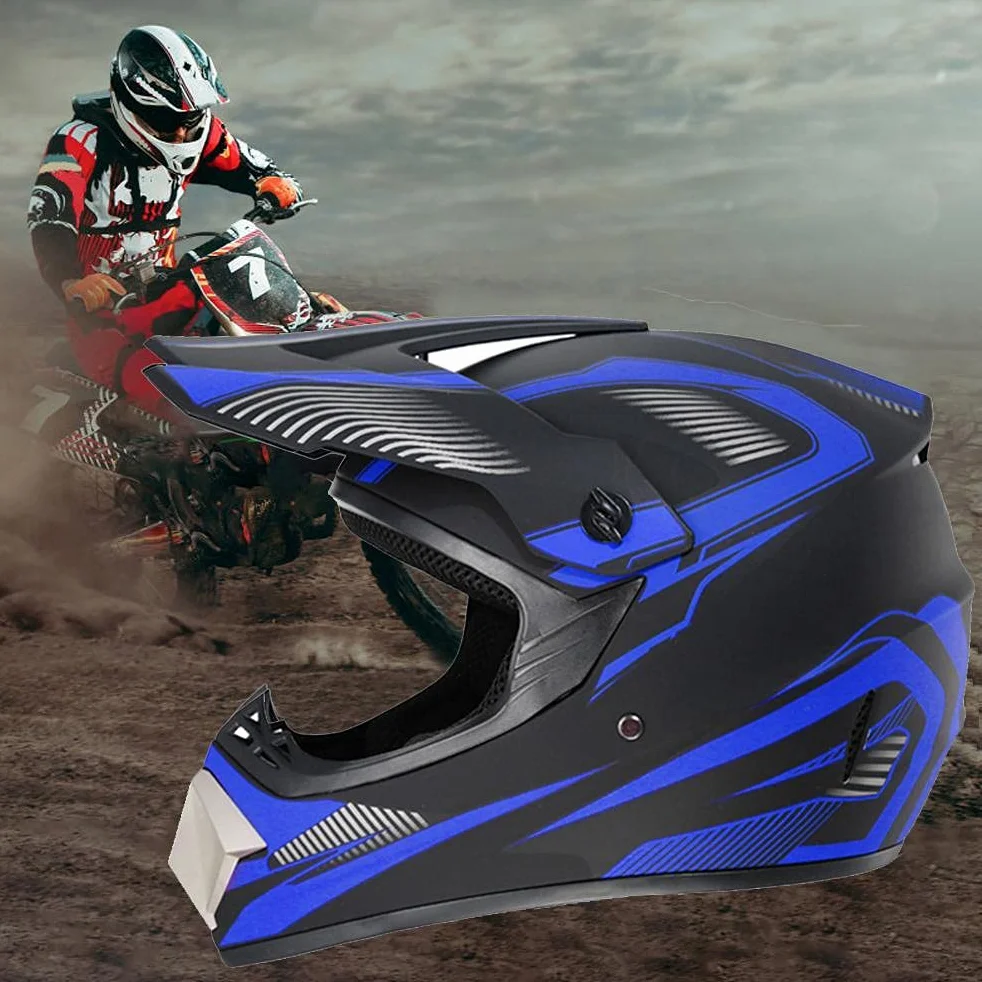 Kask motocrossowy, kask motocyklowy MTB, terenowy, elektryczny, motocyklowy, górski z goglami, rękawice, osłona twarzy, dla dorosłych