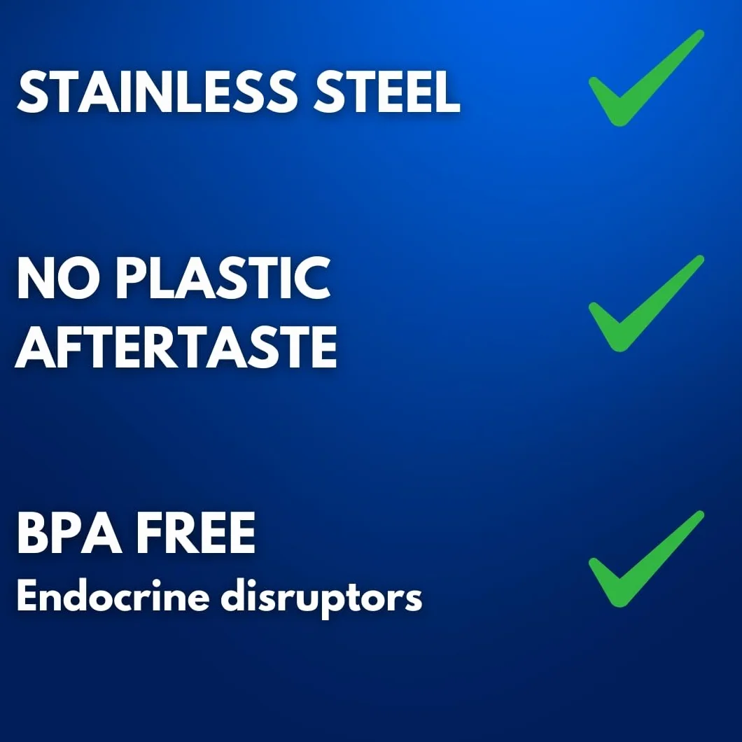 Butelka sportowa ze stali nierdzewnej DIX SHAKER proteina 750 ml z przegródką na proszek, wolna od BPA, ZŁOTA