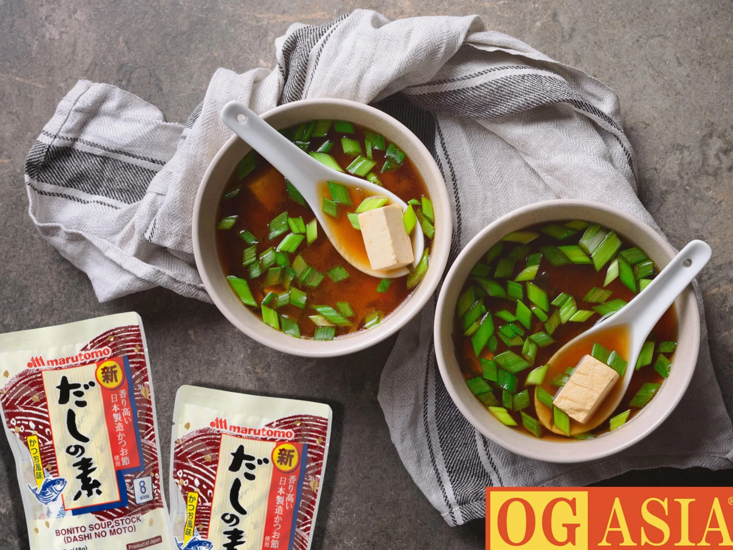 MARUTOMO Dashino Moto - 3-pak - japoński proszek Dashi 3-pak - porcjowane do zupy miso - autentyczny smak Umami - OG ASIA - 144 g