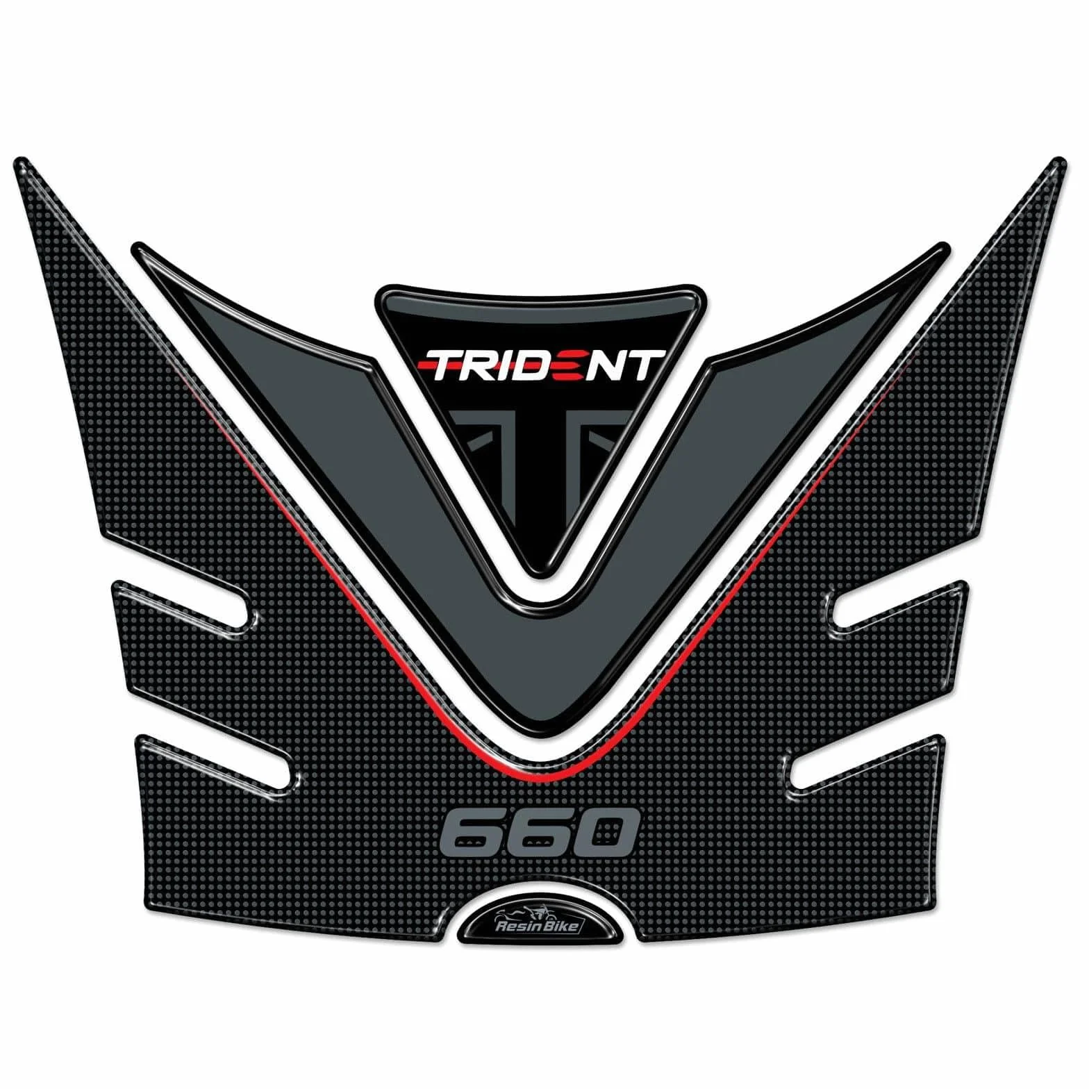 Resin Bike Naklejki Moto kompatybilne z Triumph Trident 660 2021-2025. Chronią Podkładka zbiornika przed uderzeniami i zadrapaniami. Naklejki żywiczne z efektem 3D - wyprodukowane we Włoszech