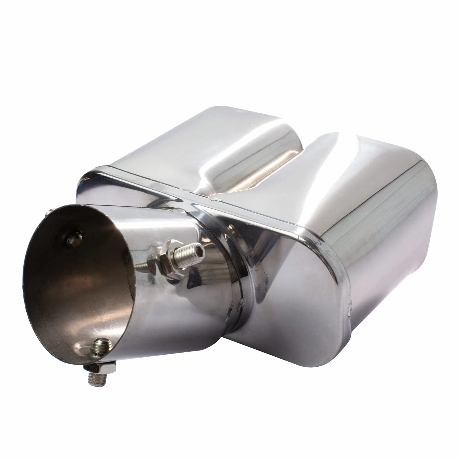 Końcówki wydechowe Tłumik ze stali nierdzewnej 62mm/2,36" Rura wydechowa samochodu Podwójny wylot Kwadratowy otwór Rura końcowa Pasuje do rury 38-60mm/1,5"-2,36" (Jasne srebro, 1,5"-2,36")