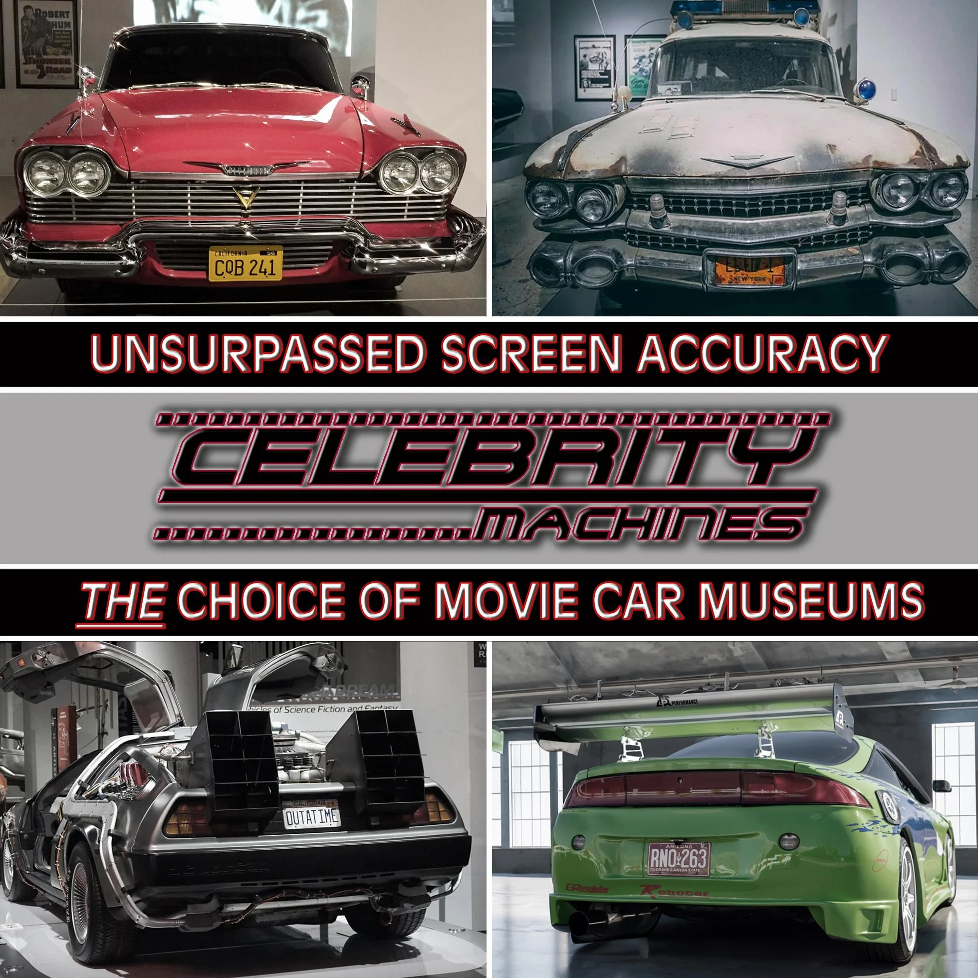 Celebrity Machines Back to The Future | Delorean | Outatime | Metal Stamped Vanity Prop License Plate