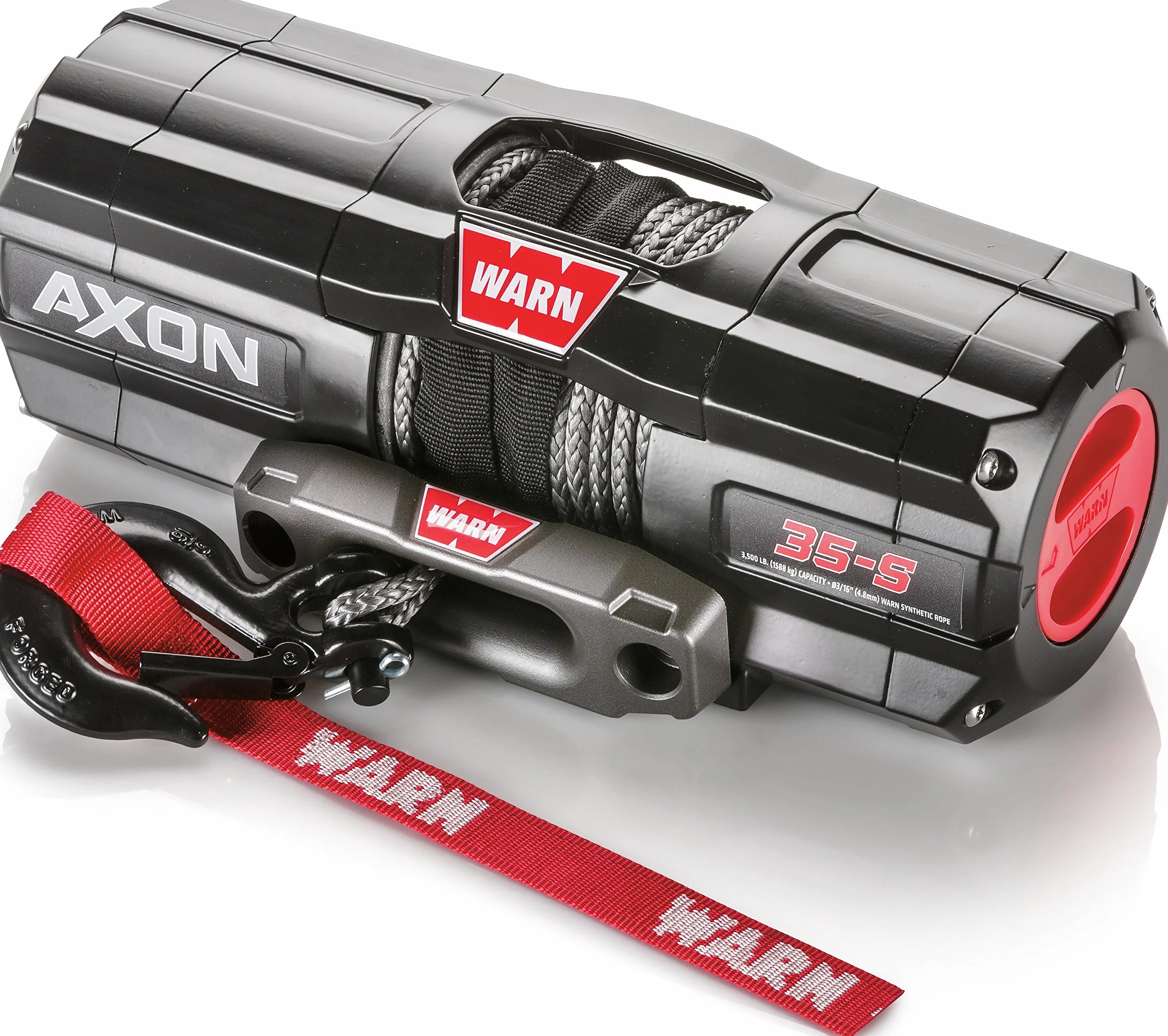 WARN 101130 AXON 35-S Syntetyczna wciągarka Powersport, czarna, jeden rozmiar.