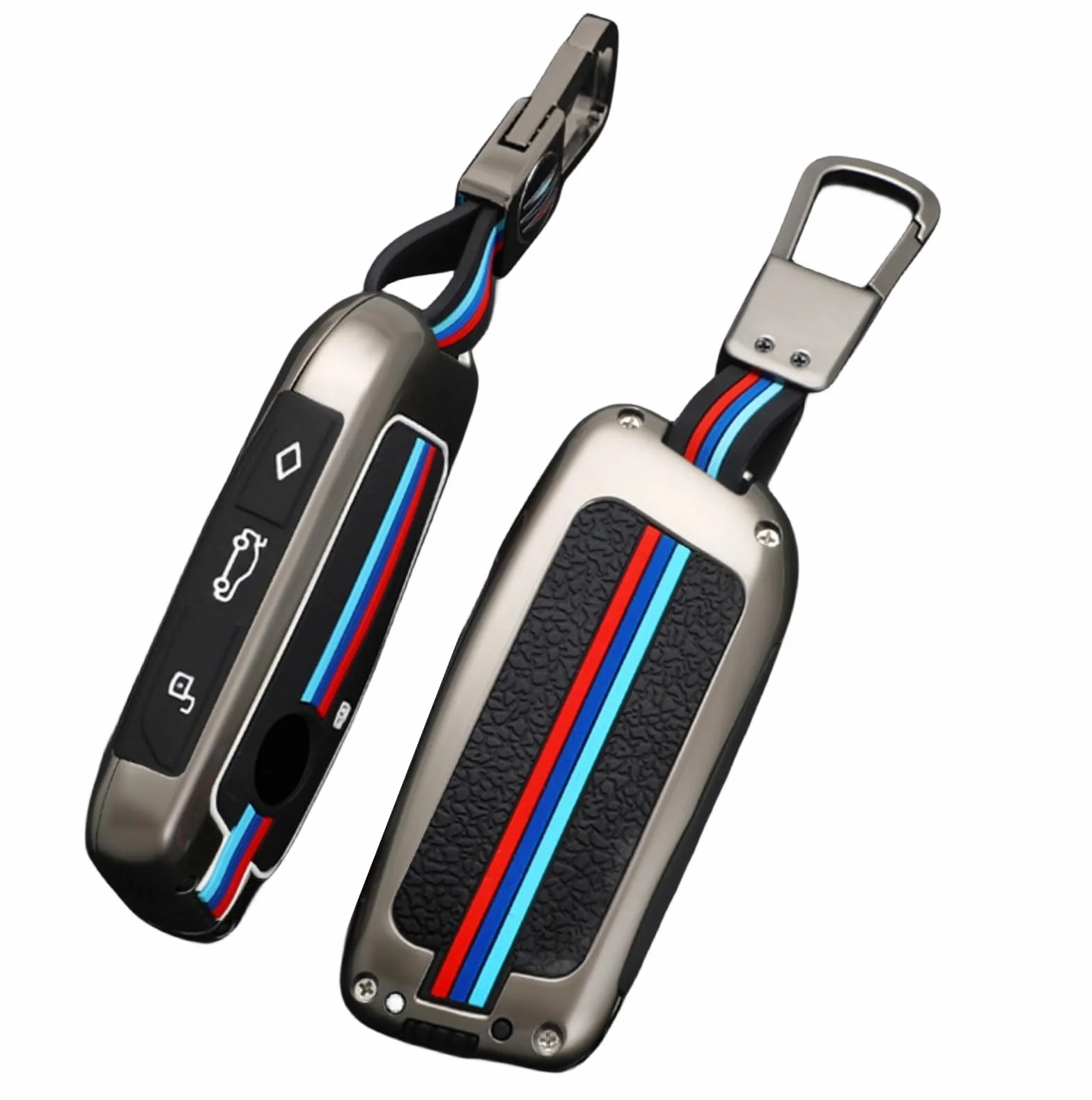 Etui na kluczyki samochodowe BMW z breloczkiem do kluczy i pudełkiem na prezent, metalowe etui ochronne 2, 5, 6, 7, X1, X2, X3, X5, X6, GT wodoszczelne etui na klucze