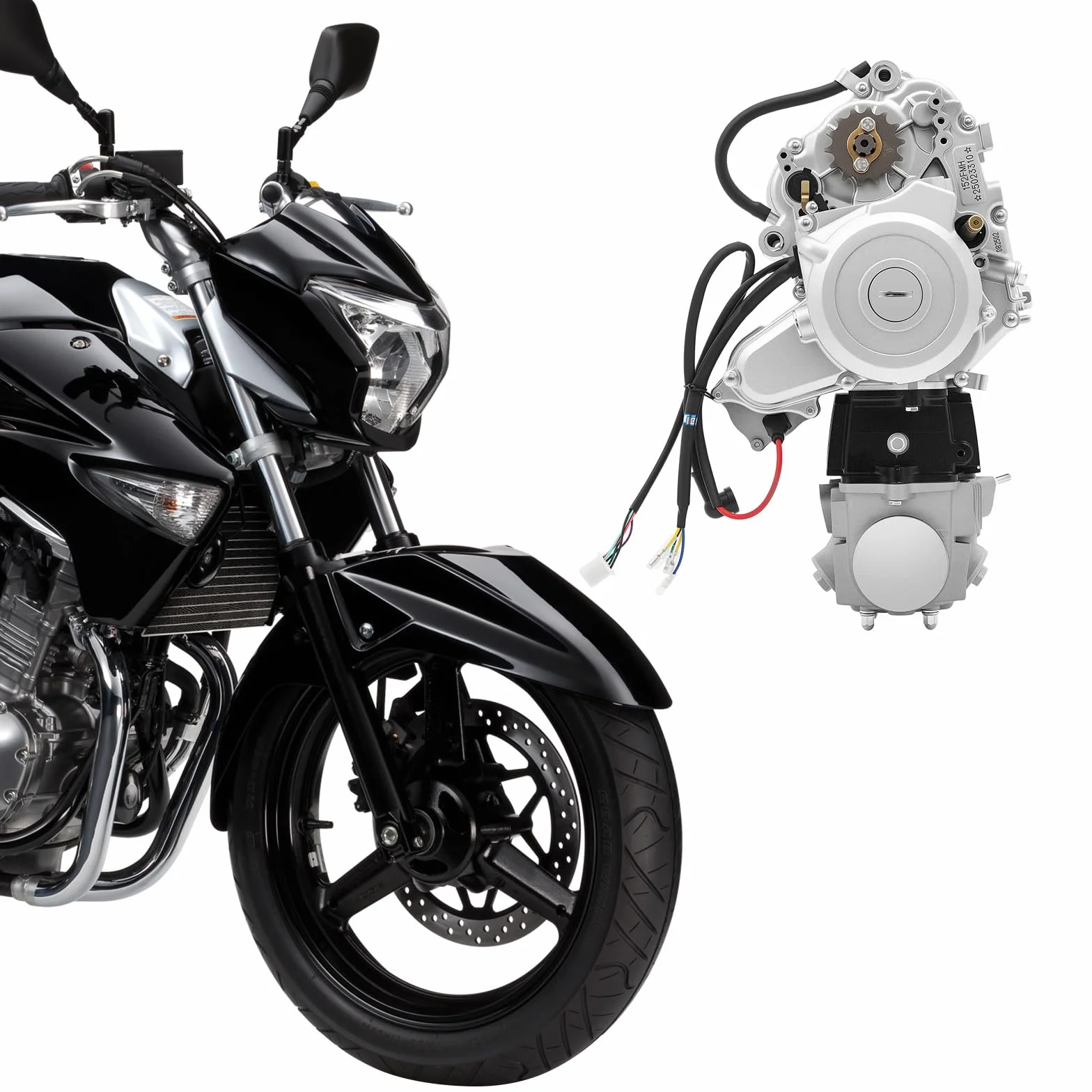 Silnik 125 ccm 4-suwowy jednocylindrowy z rozrusznikiem elektrycznym CDI, 3-biegowy z biegiem wstecznym