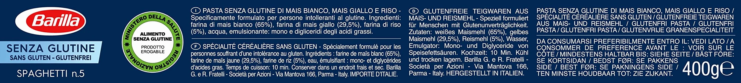 Barilla Spaghetti bezglutenowe makaron bez glutenu