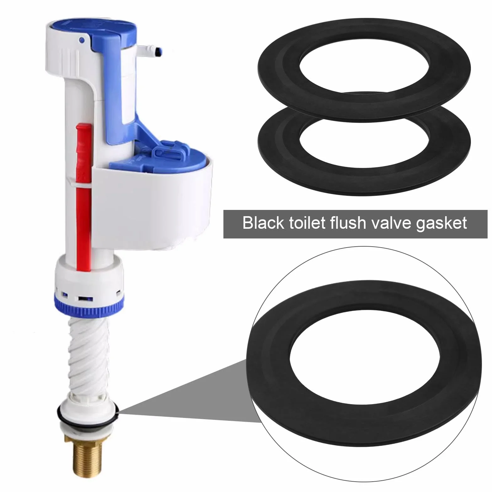 Uszczelka zaworu spłukującego do toalety 43 mm x 71 mm czarna kompatybilna z Siamp Optima 49 50