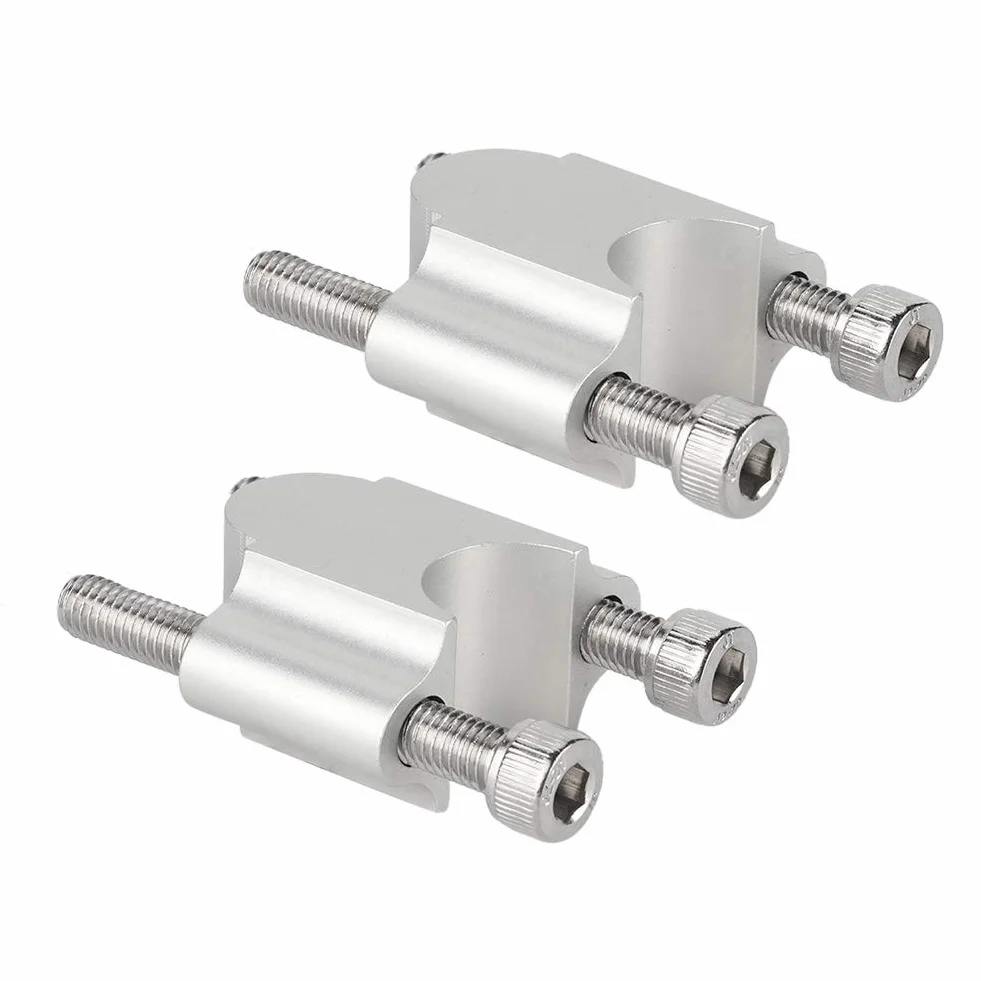 Podwyższenie kierownicy 22 mm, riser Hornet, riser, 7/8", 22 mm, uniwersalna modyfikacja kierownicy motocykla, zaciski ze stopu aluminium, srebro