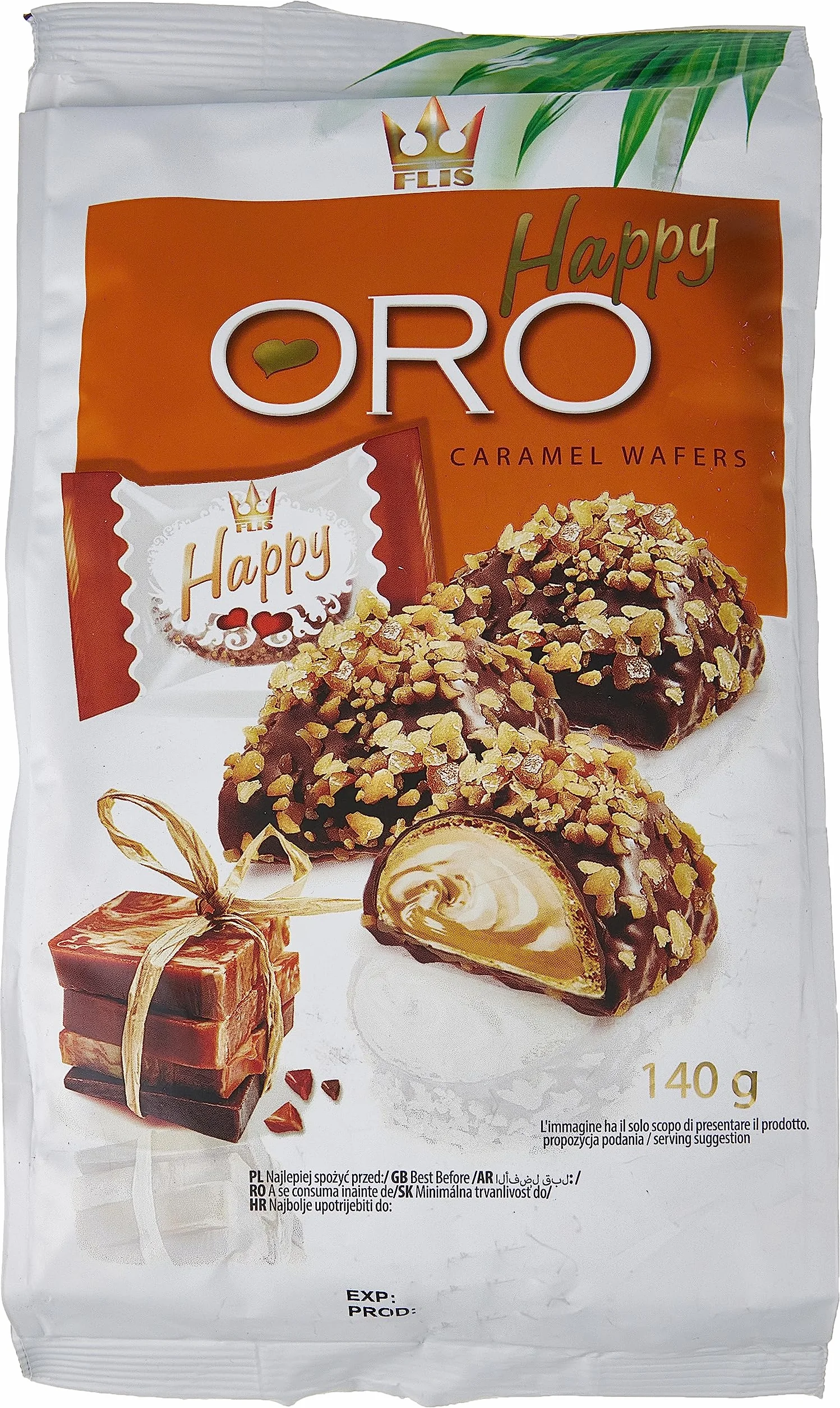 Flis Praliny waflowe Happy Oro smak karmelowy 140g