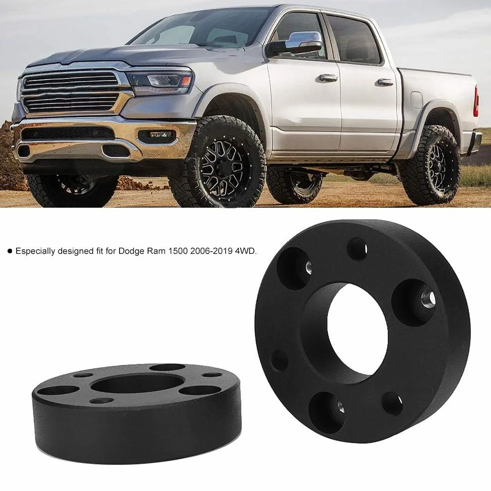 Dodge Ram Leveling Kit--2Pcs Front Leveling Lift Kit, 2 Zoll Car Aluminium Front Leveling Lift Kit Passend Für Ram 1500 2006-2019 4Wd