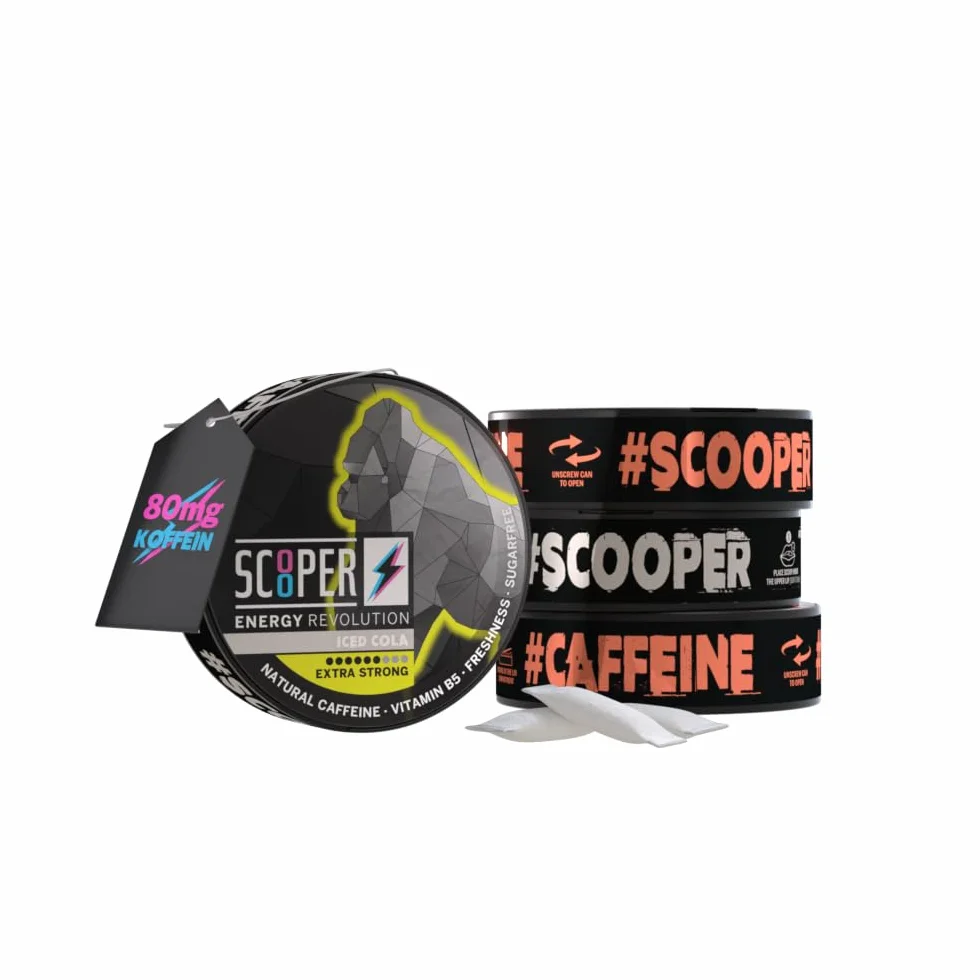 SCOOPER Energy 80 mg Iced Box Peach Extra Strong 4 x 7,2 g