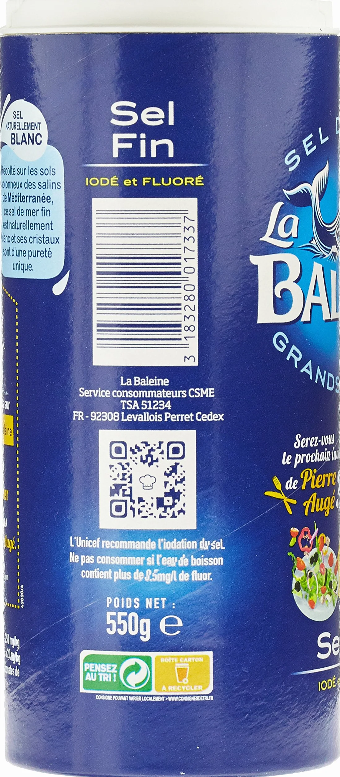 La Baleine Drobna sól jodowana 550 g