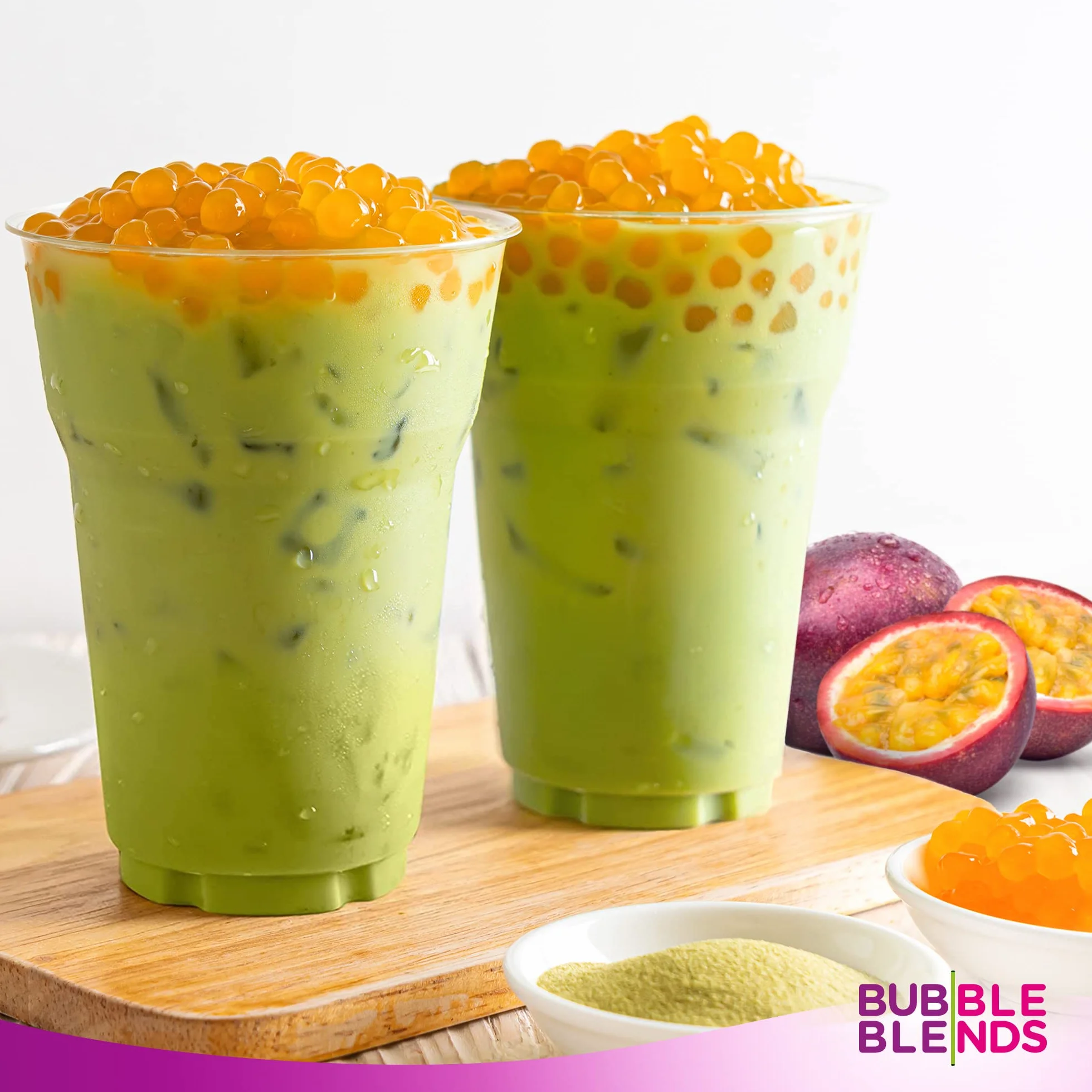 Bubble Blends Passion Fruit Popping Boba (450G) - Boba Balls with Real Fruit Juice - 100% Fat - Free Bubble Tea Pearls for Bubble Tea Drink Sinkers or Dessert Toppings EXP 25/02/2025