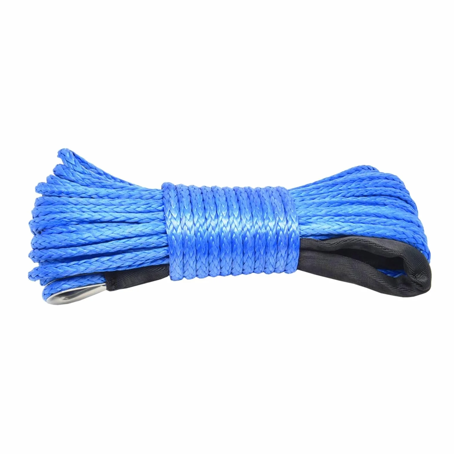 15m X 6mm Syntetyczna Lina Wyciągarki 7700Lbs Wciągarka Przyczepy Z Hakiem Holownicza Do Ciężarówki ATV UTV Łódź 3 Kolory Silna Odporność(Blue)