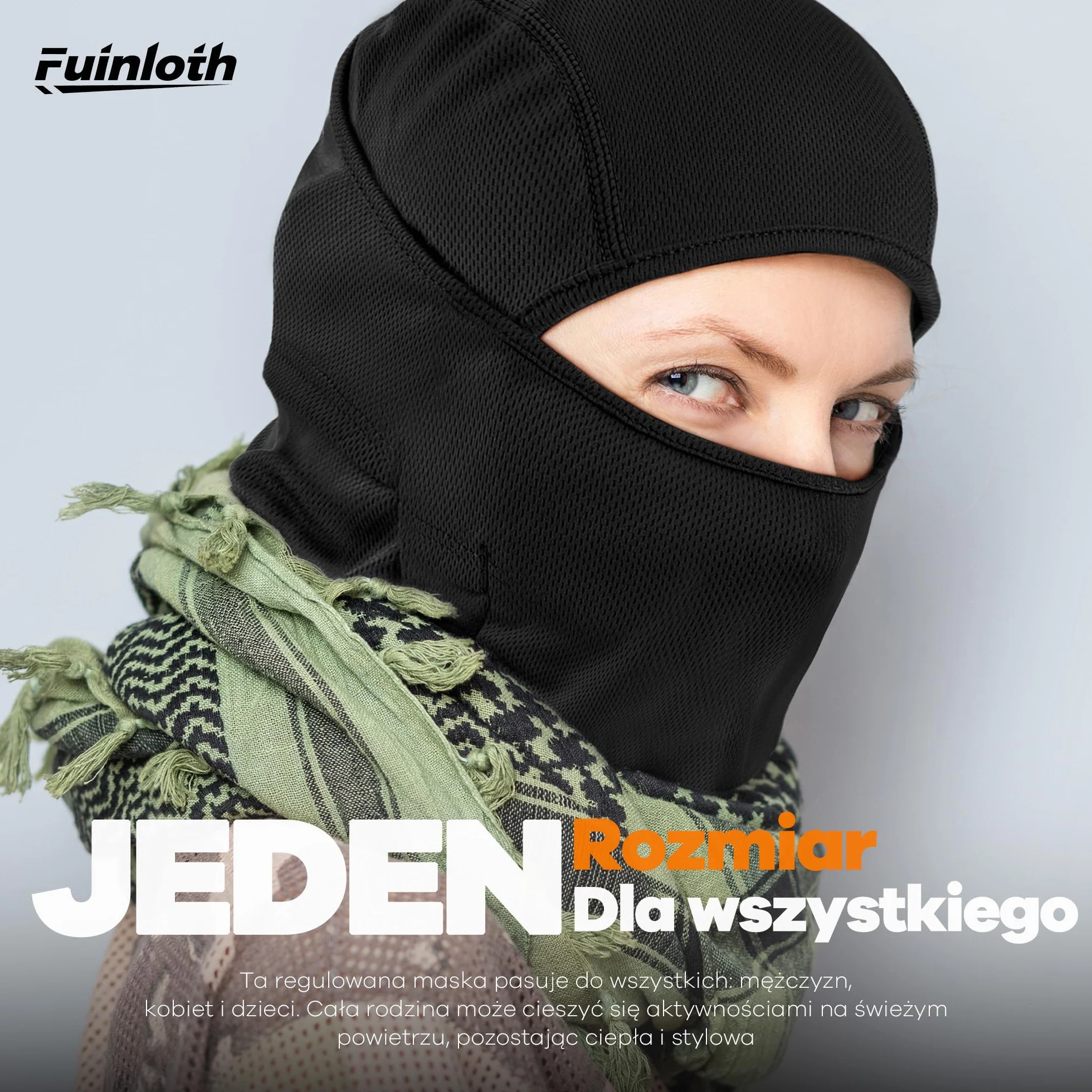 Fuinloth Balaclava Maska Narciarska, Motocykl i Rower Wiatroszczelny Ocieplacz Szyi Ochrona przed UV Chłodzące dla Mężczyzn/Kobiet