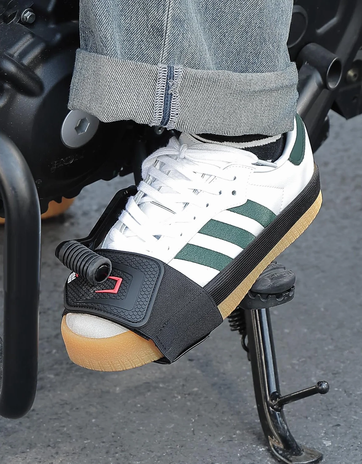 KEMIMOTO 2 sztuki uniwersalnych ochraniaczy na buty motocyklowe, antypoślizgowa ochrona przerzutki motocykla, osłona buta na dźwignię zmiany biegów, pasuje do motocykli, quadów, ATV, skuterów, czarne