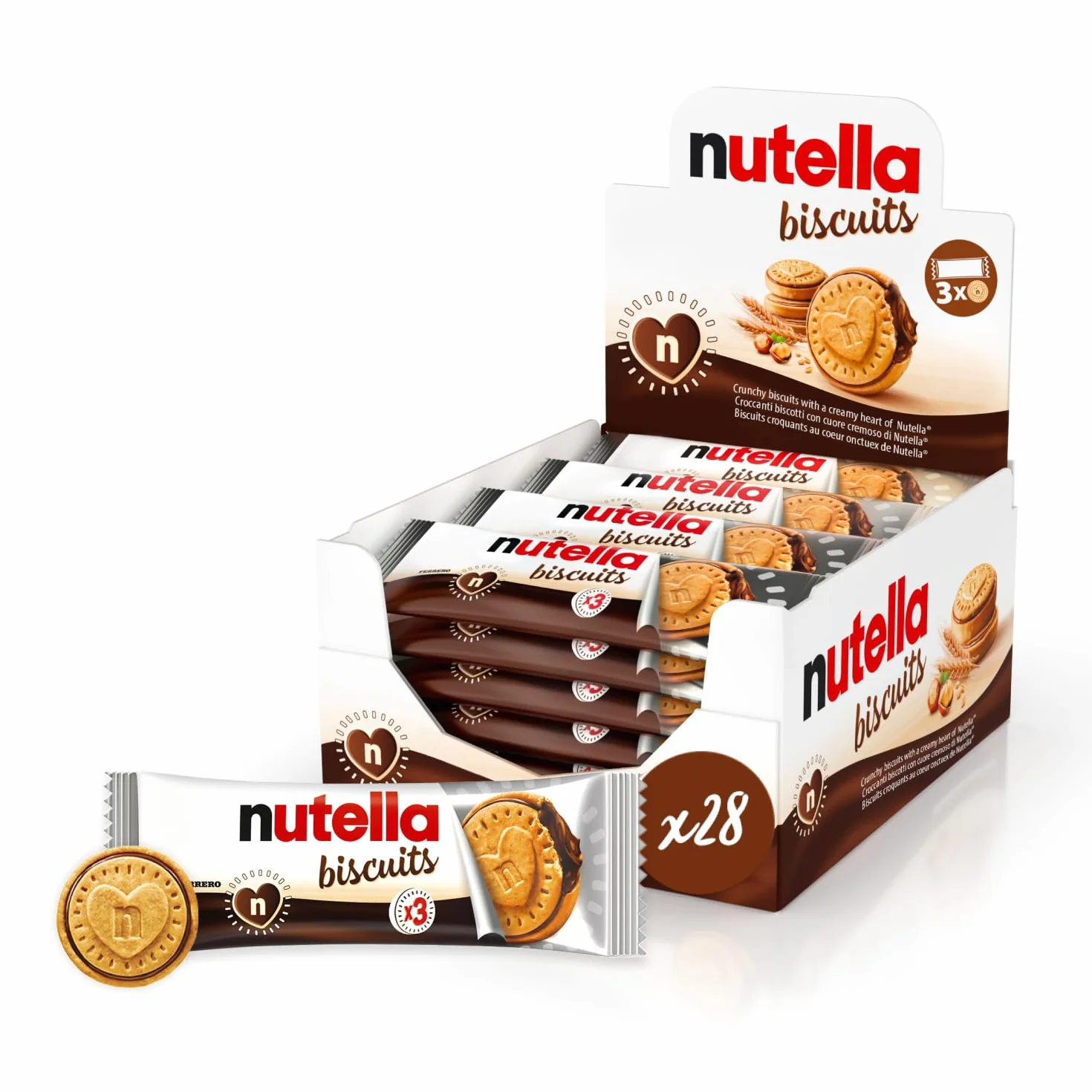 Nutella Ciasteczka Złote chrupiące serce format rodzinny 28 x 3