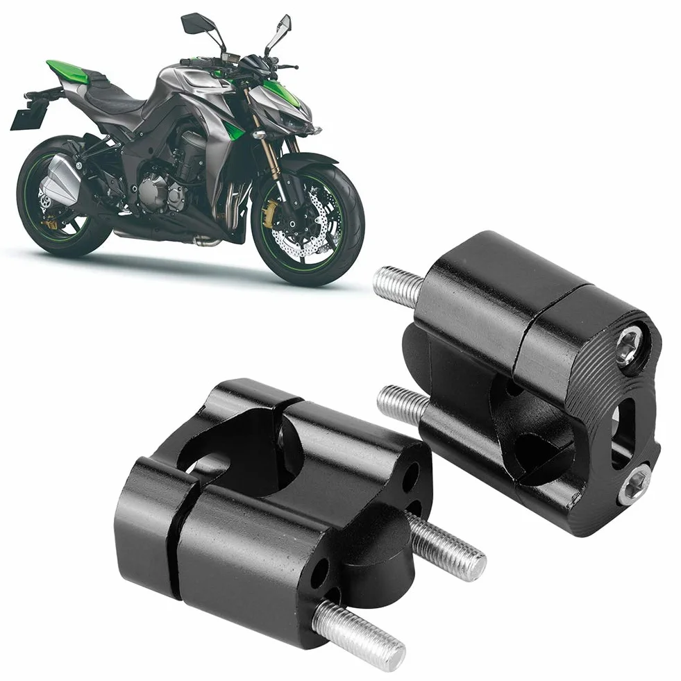Zaciski do Mocowania na kierownicę Motocykla 22mm 28mm 1/8 Cala 7/8 Cala Adapter Podwyższający CNC Aluminium Czarny