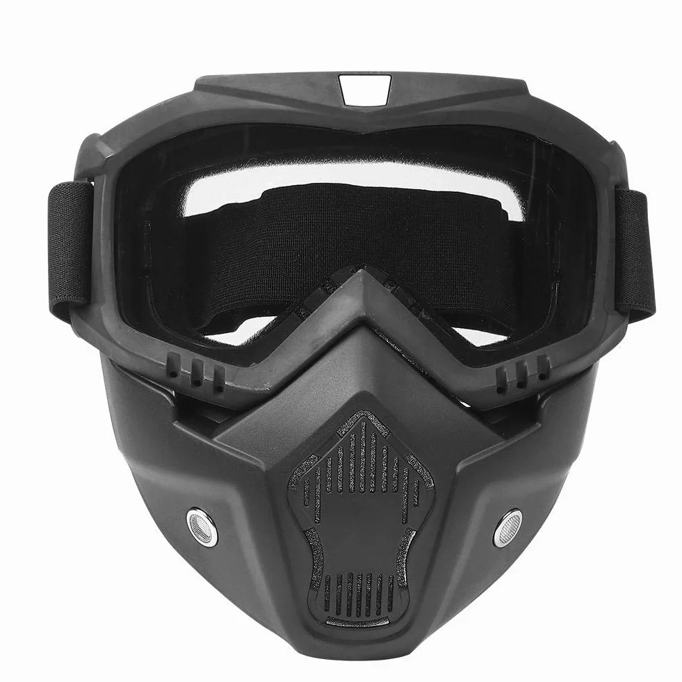 Gogle Maskujące Terenowe Motocyklowe do Kasku - Taktyczne Wiatroszczelne (Przezroczyste)