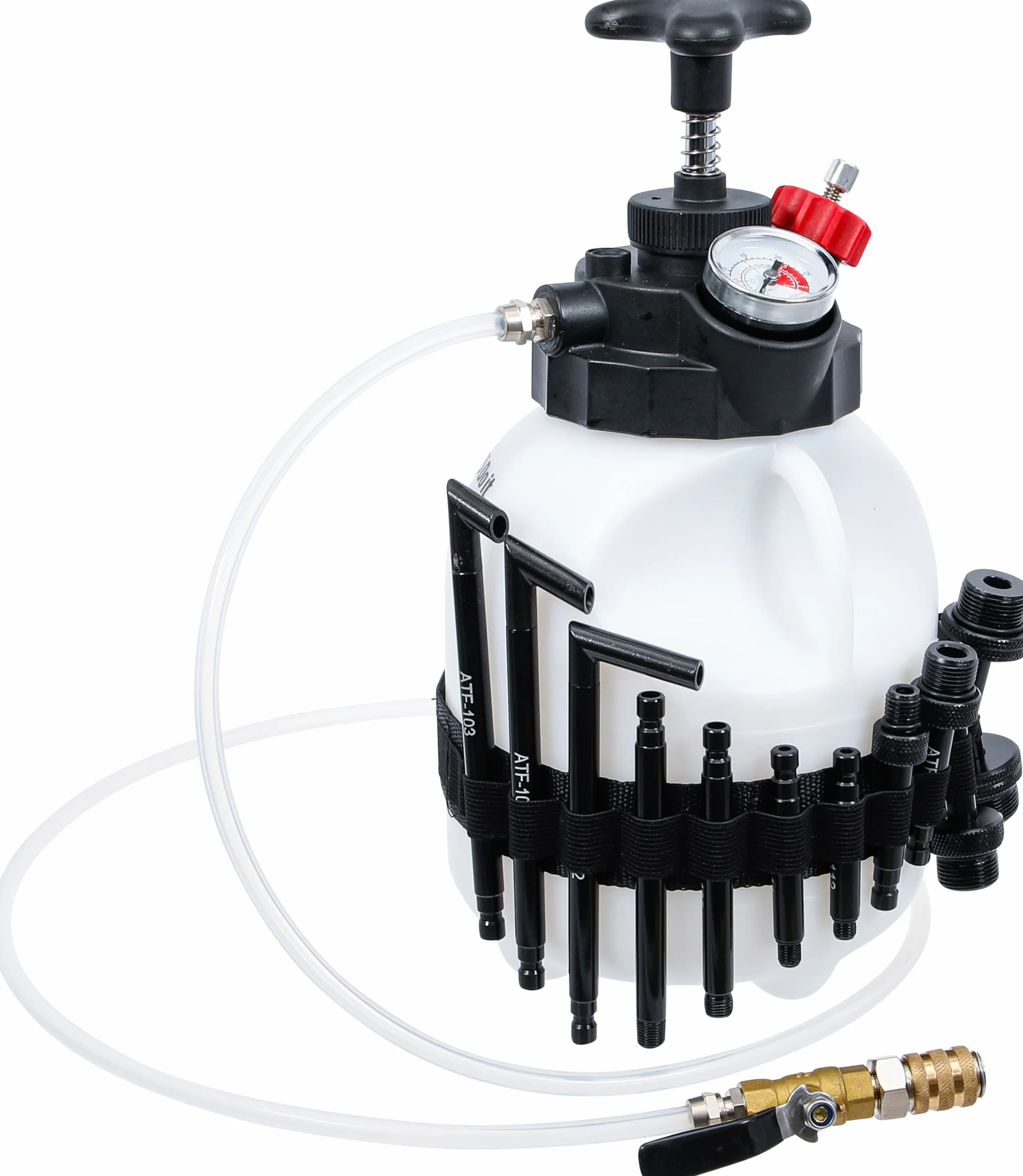 BGS Diy 74264 | Urządzenie do wlewania oleju przekładniowego z pompką ręczną | z 12 adapterami | 3 l