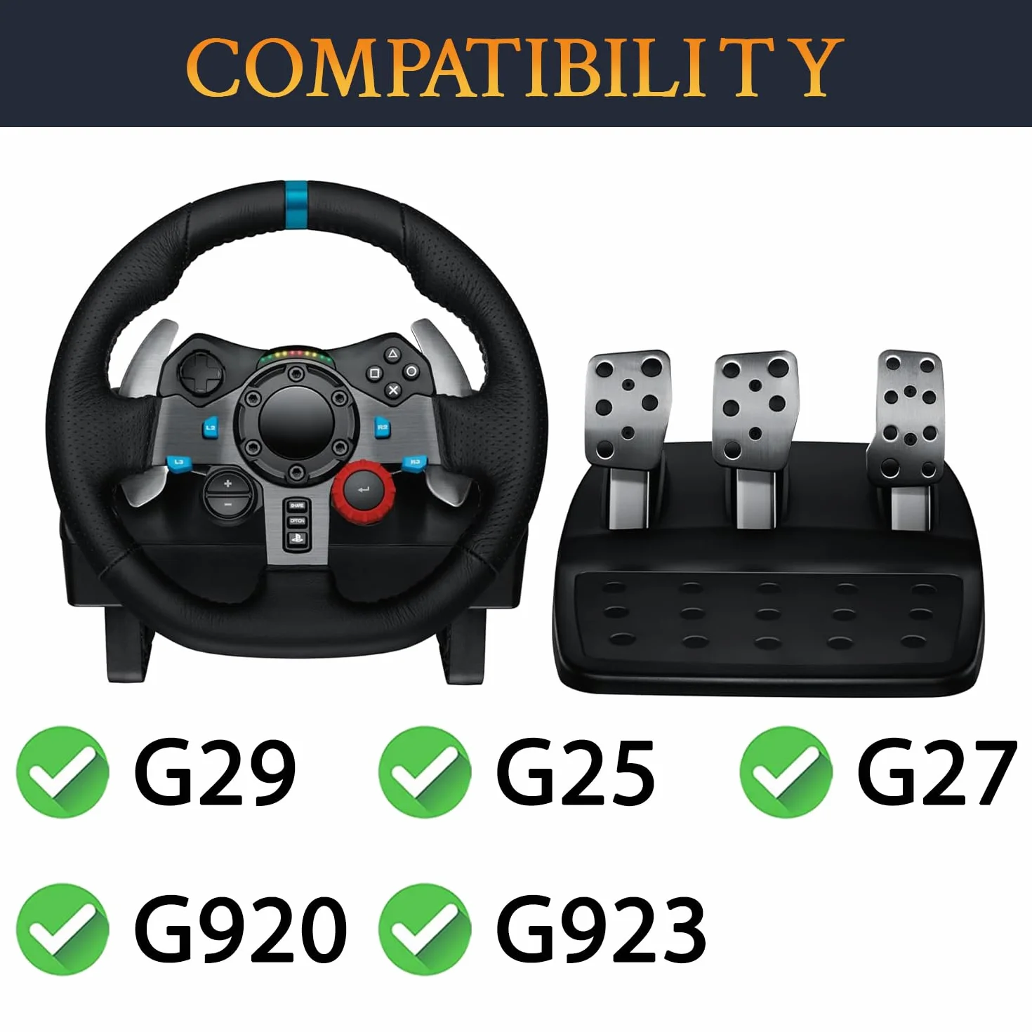 SOULWIT 3-częściowy zestaw sprężyn powrotnych pedałów kierownicy wyścigowej do Logitech G25/G27/G29/G920/G923 - sprężyny hamulca, gazu i sprzęgła ze stali manganowej Pedały i akcesoria
