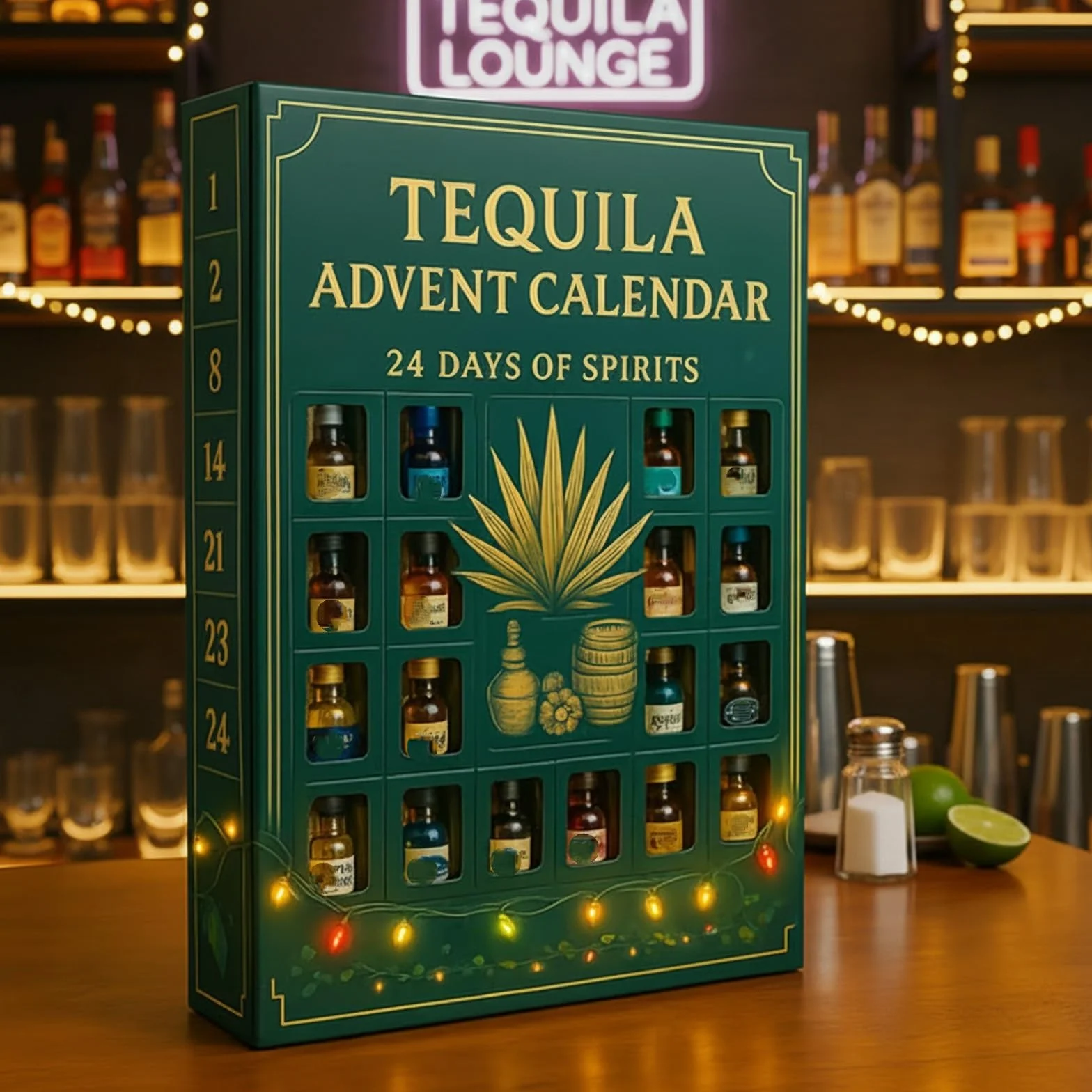 Kalendarz adwentowy z tequilą Blanco Añejo prezent świąteczny 1 szt.