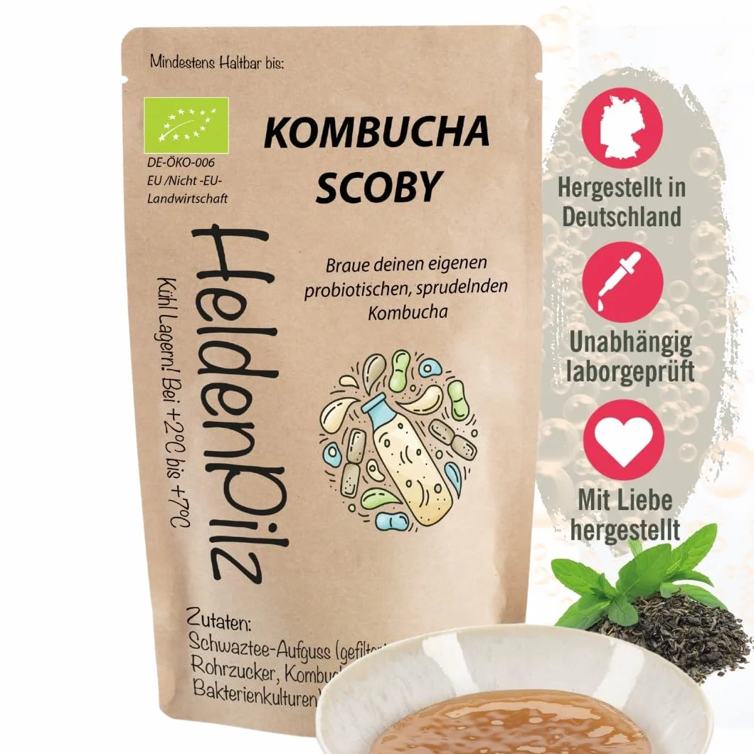 HeldenPilz Kombucha Scoby Organic Tea Grzyb Skoby 6 l naturalny ekologiczny