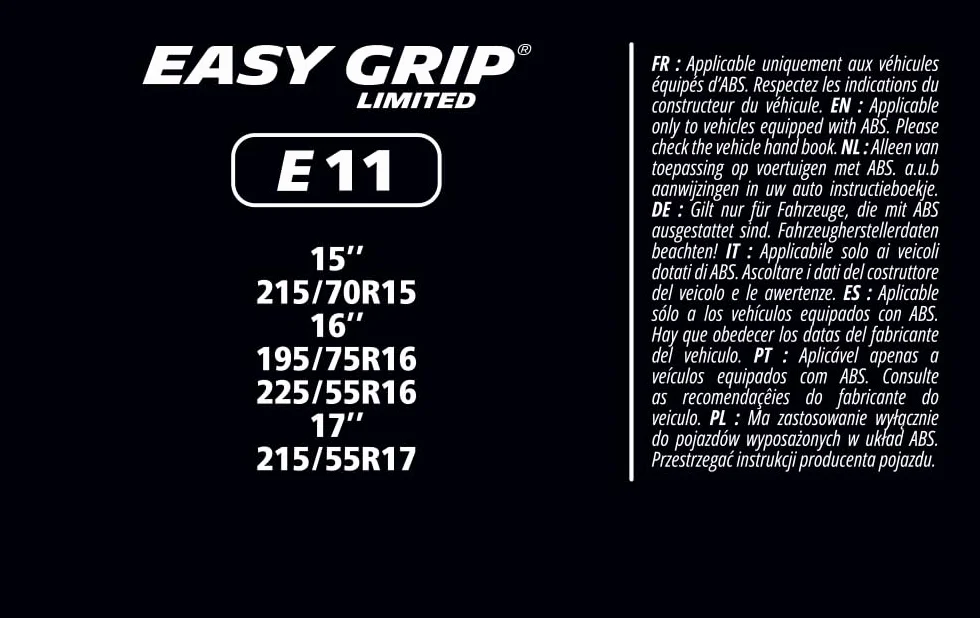 MICHELIN EASY GRIP Limited Kompozytowe łańcuchy śniegowe E11