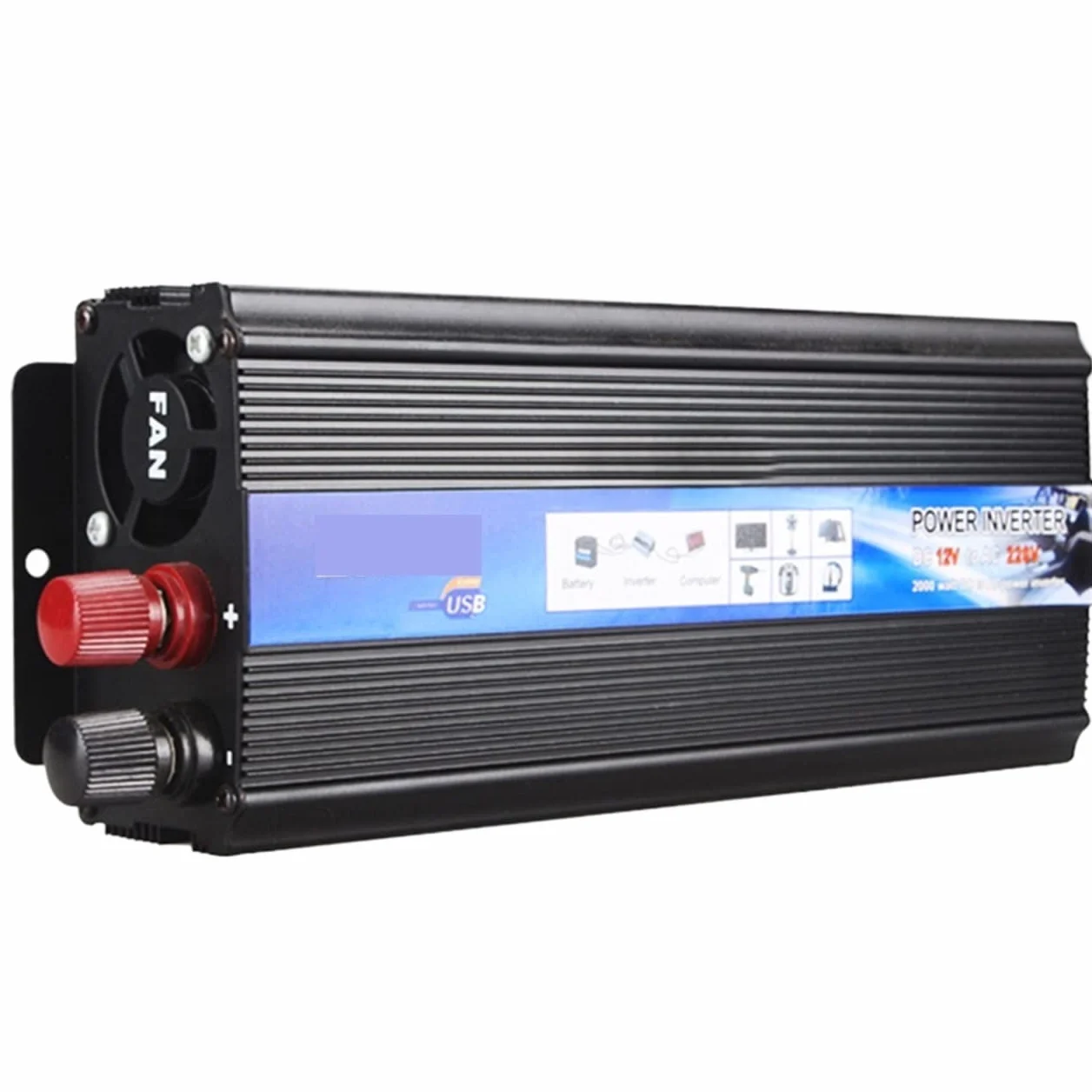Falownik 2000W/1000W/500W falownik samochodowy 12V 220 przetwornica napięcia DC na AC 12V na konwerter napięcia samochodowego z ładowarką USB do tabletu z funkcją telefonu(1000W)